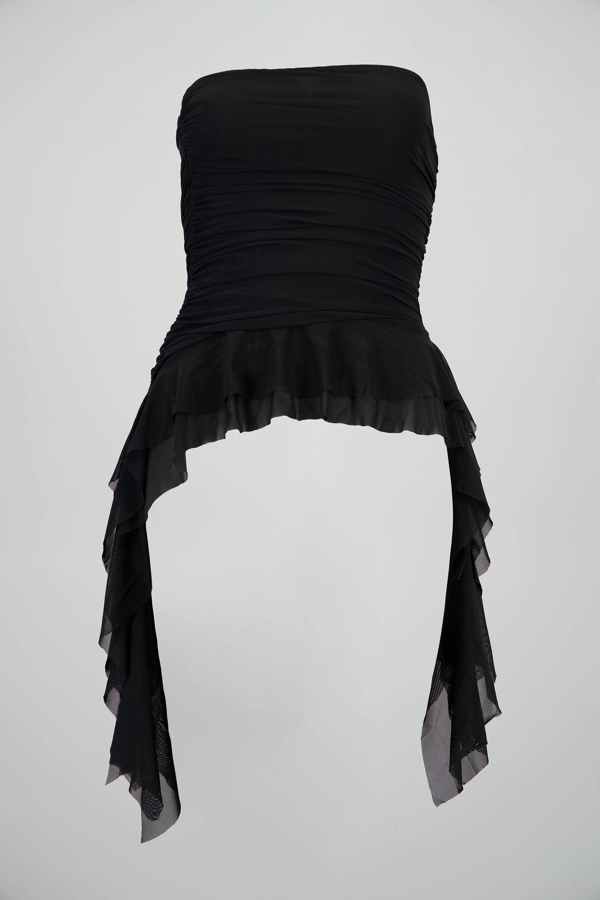 Top strapless drapeado