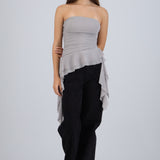 Top strapless drapeado