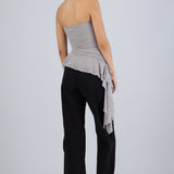 Top strapless drapeado