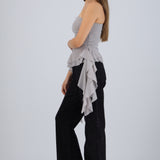 Top strapless drapeado