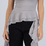 Top strapless drapeado