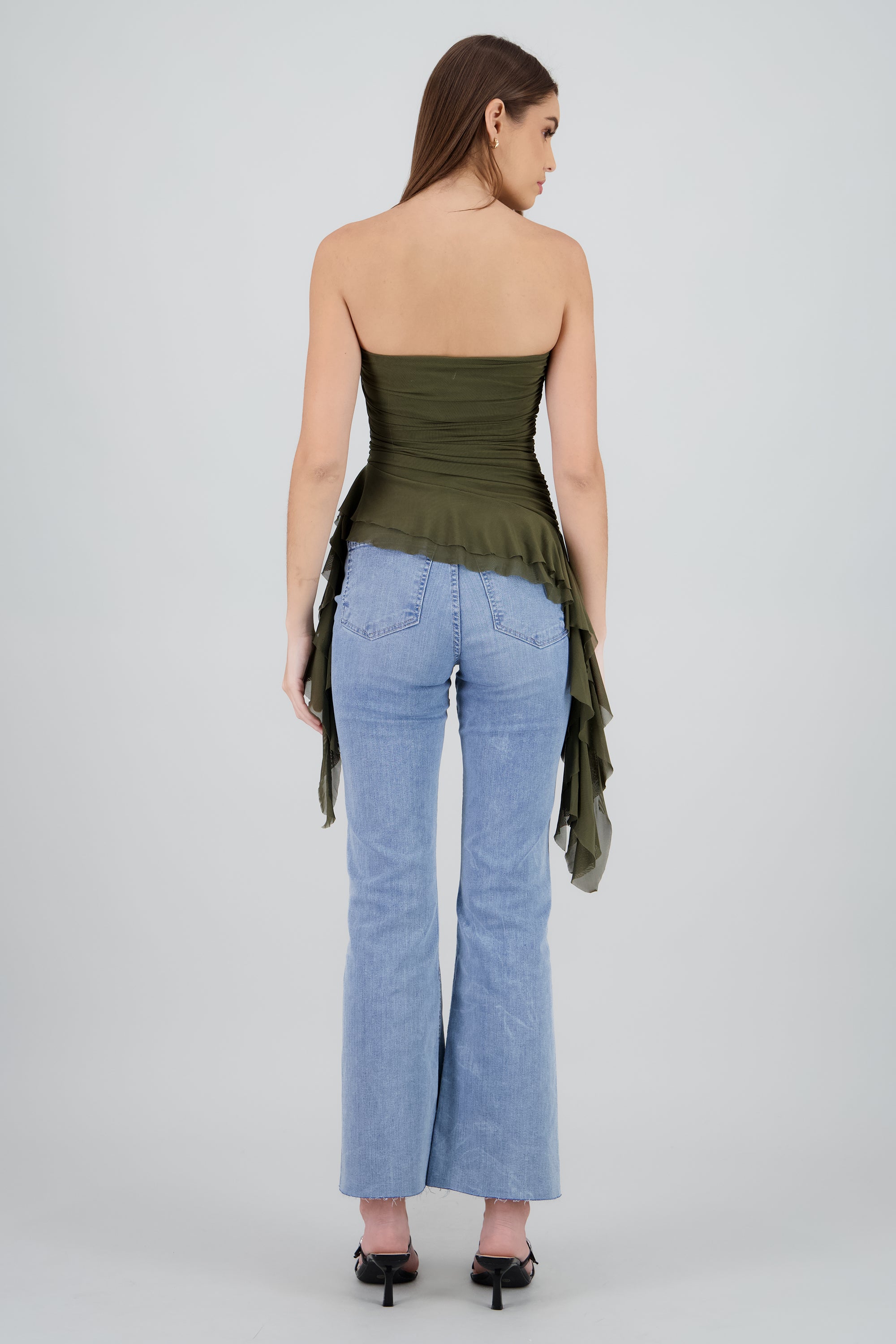 Top strapless drapeado OLIVO