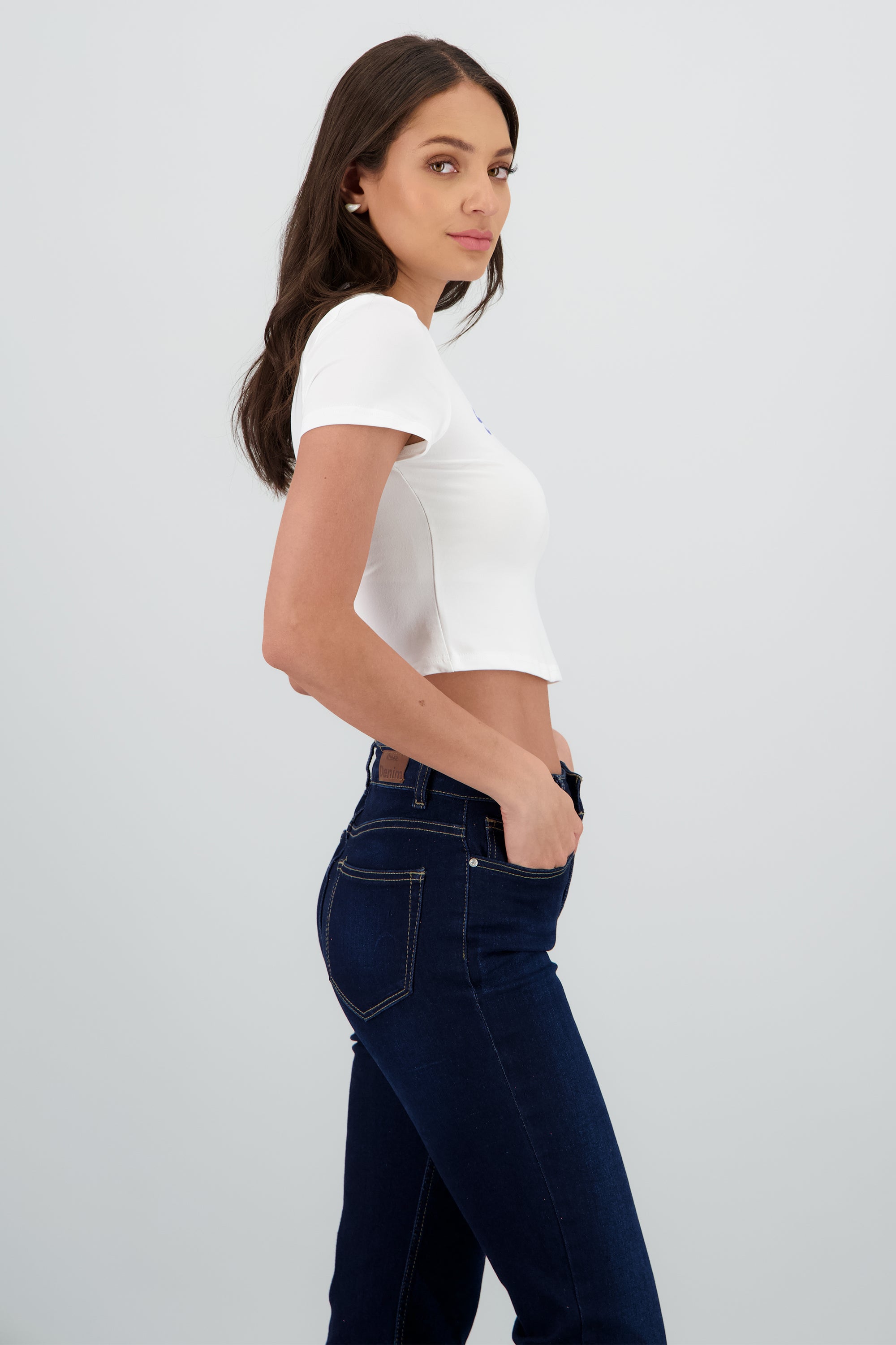 Playera corta sardinha tacto suave BLANCO COMBO