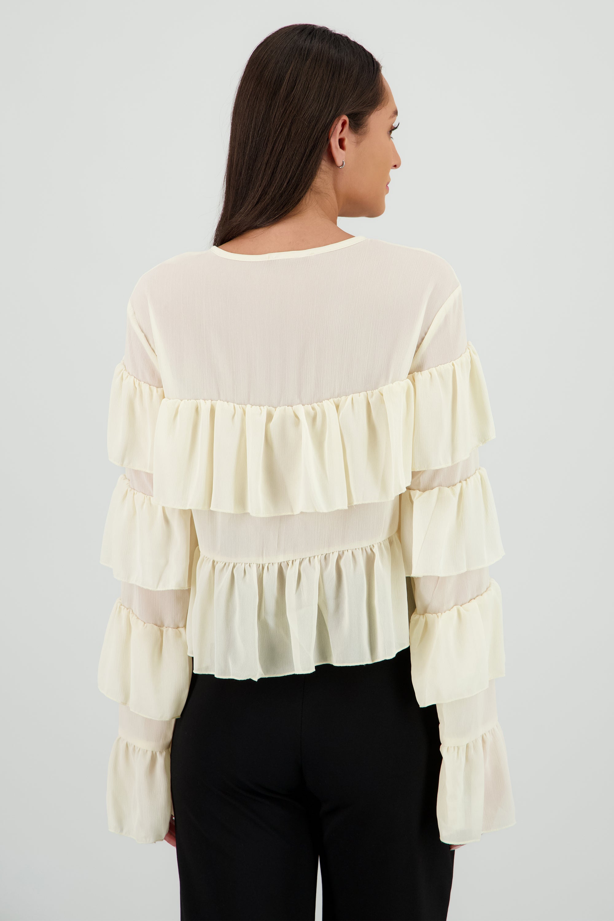 Blusa capas olanes BEIGE