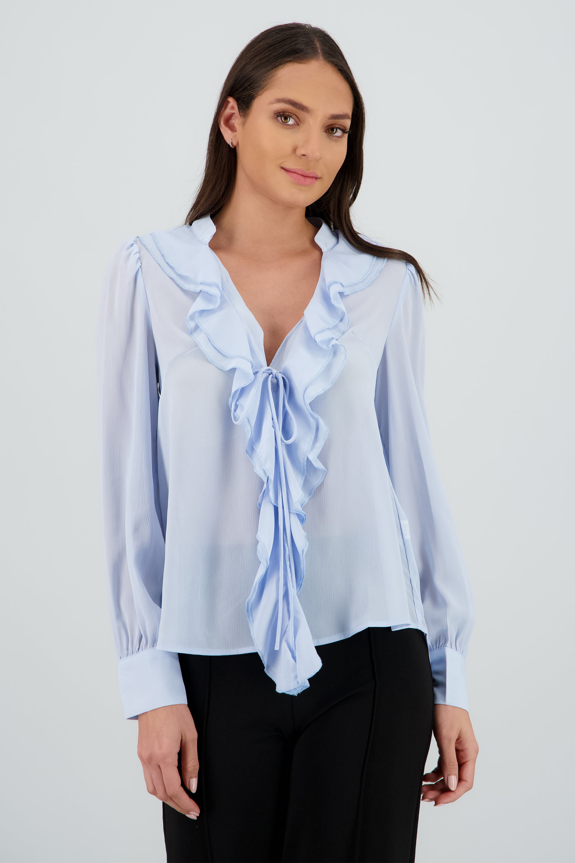Blusa escote mini olanes AZUL CIELO