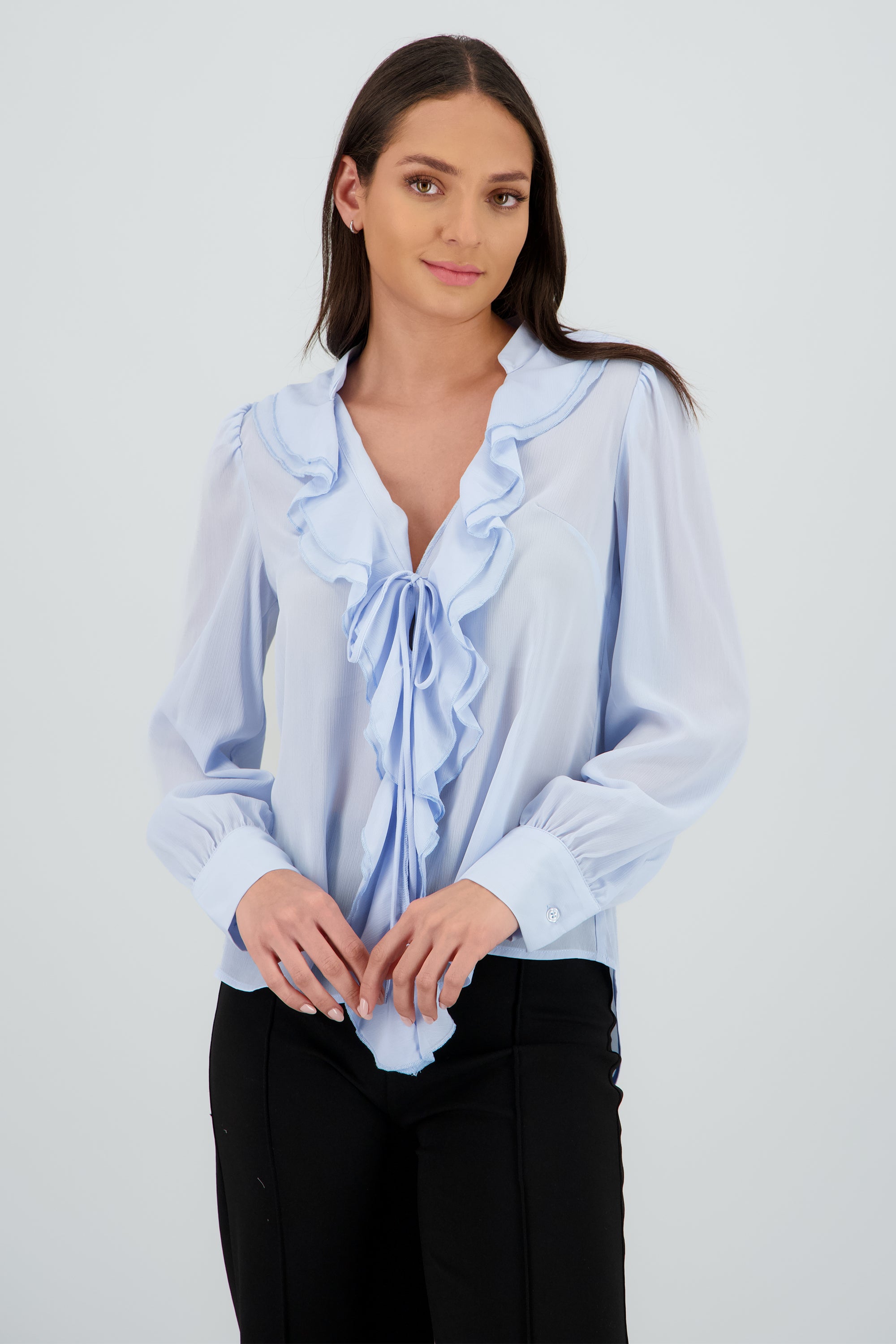 Blusa escote mini olanes AZUL CIELO