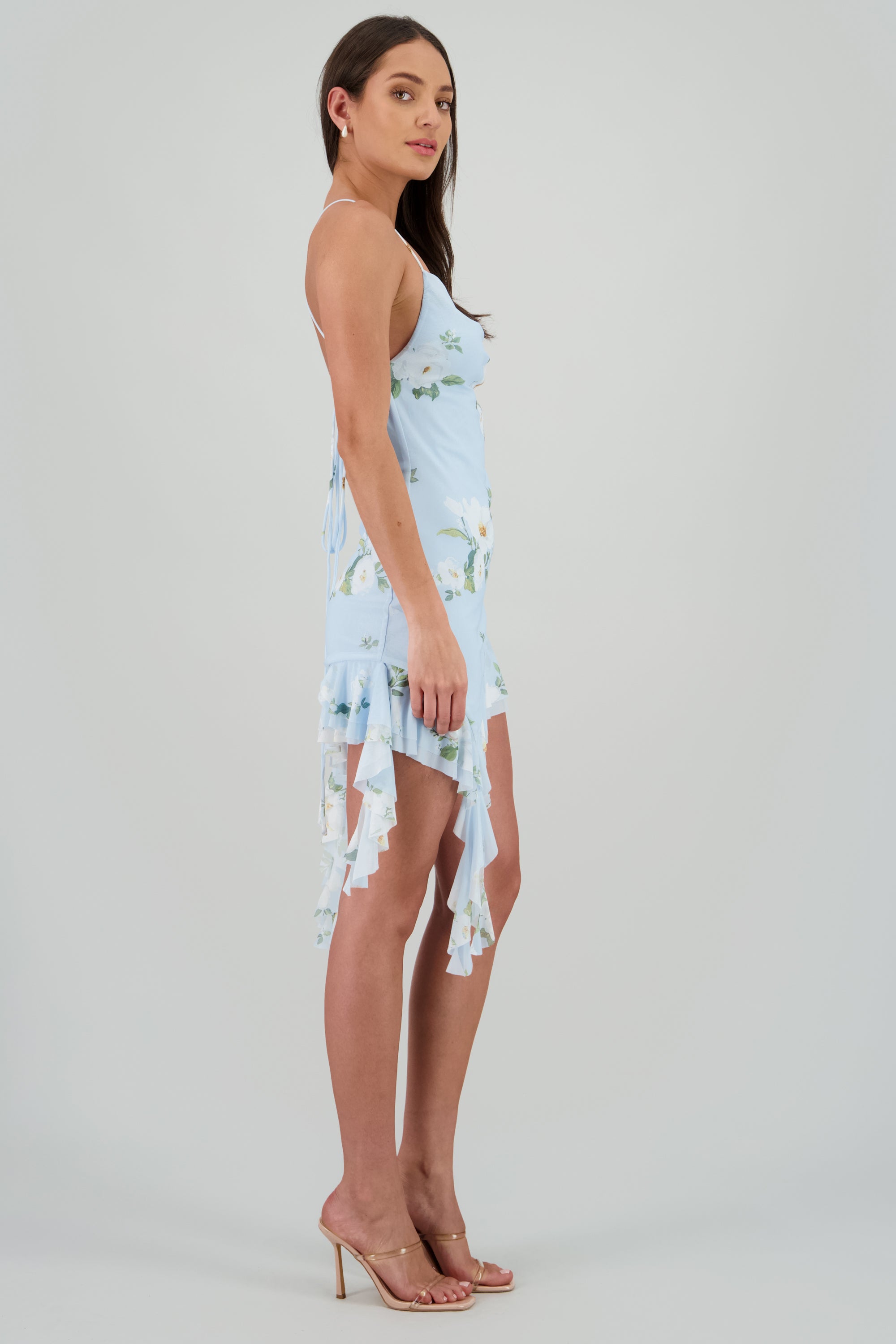 Vestido mesh estampado AZUL COMBO
