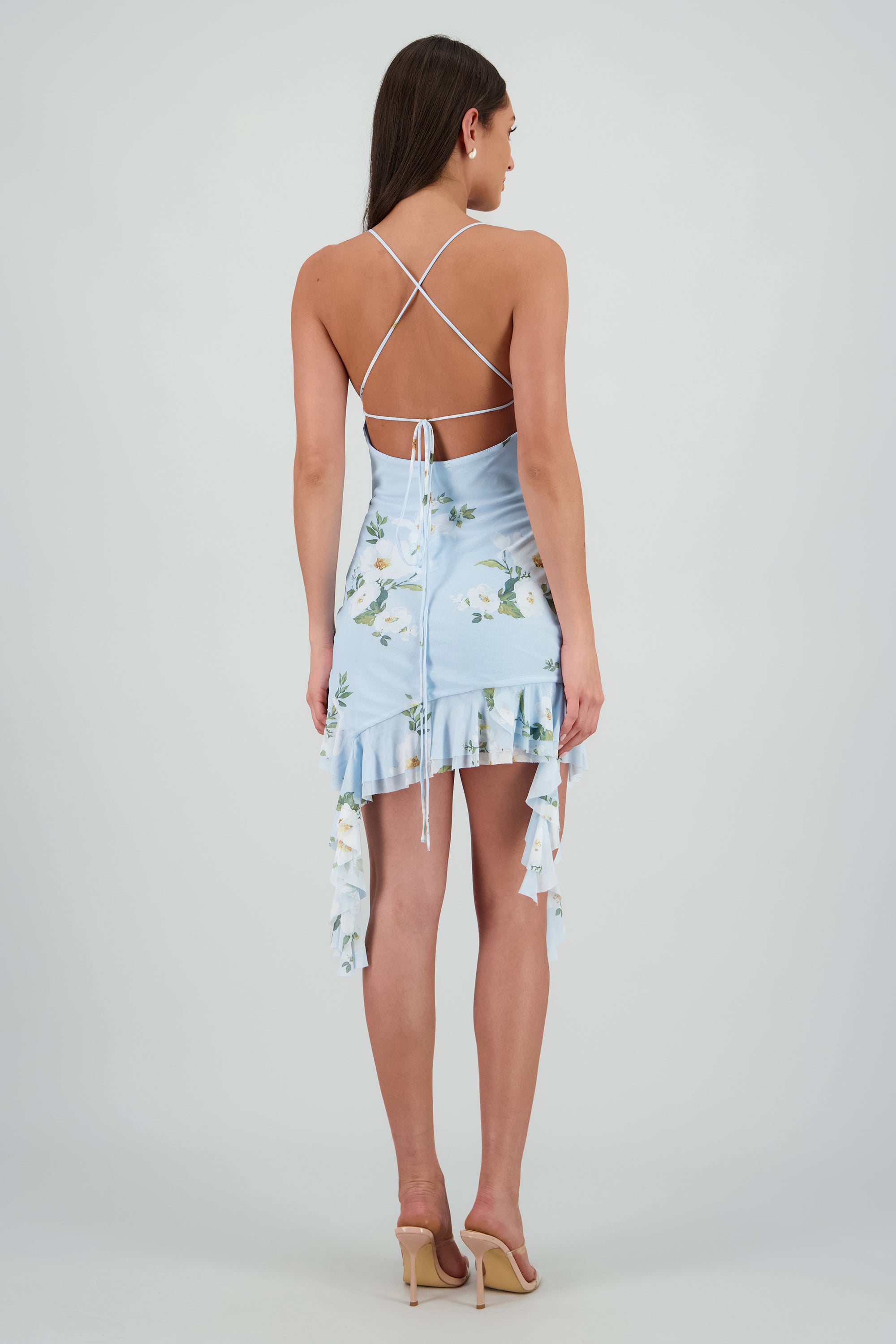 Vestido mesh estampado AZUL COMBO