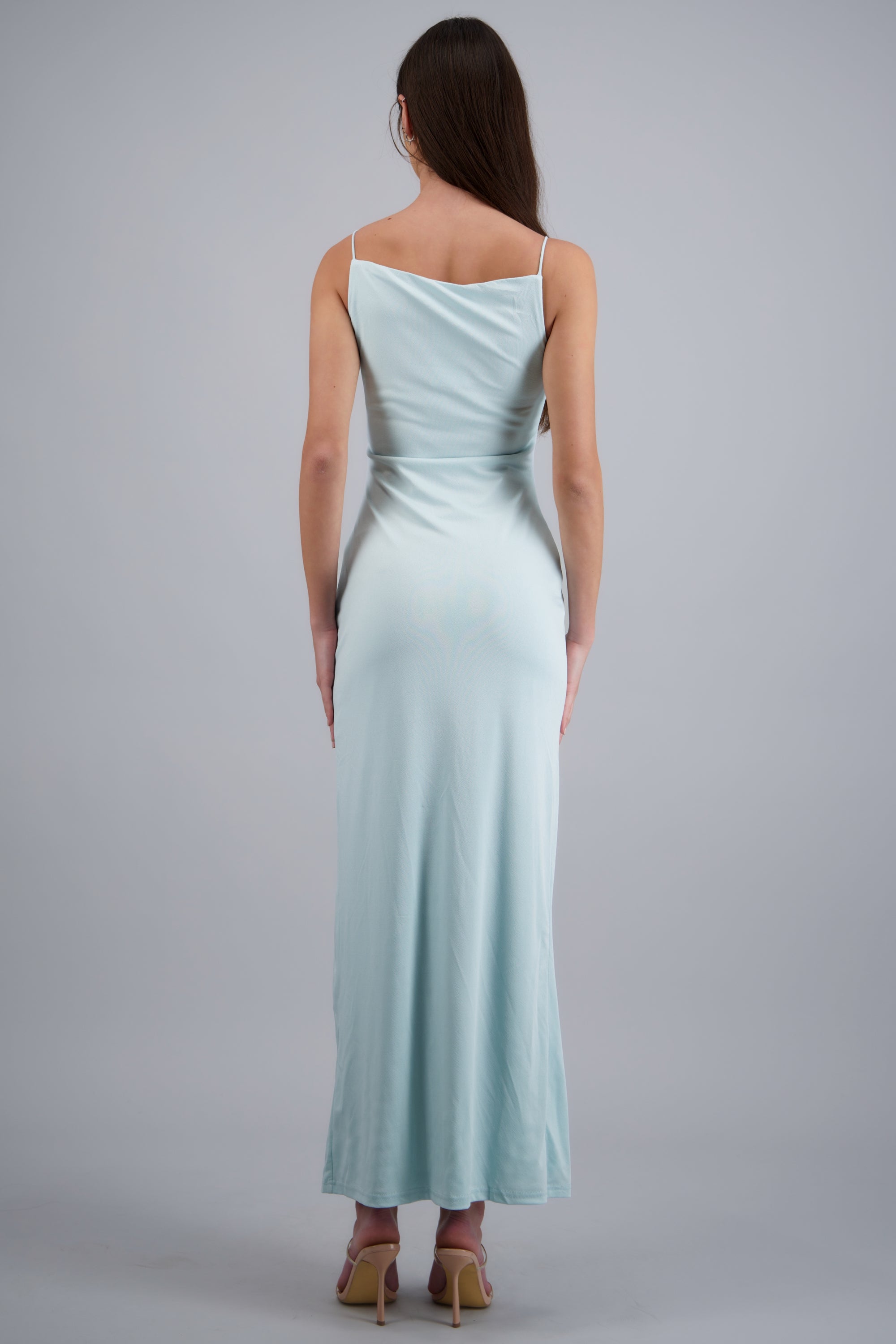 Vestido maxi bodycon liso AZUL PASTEL
