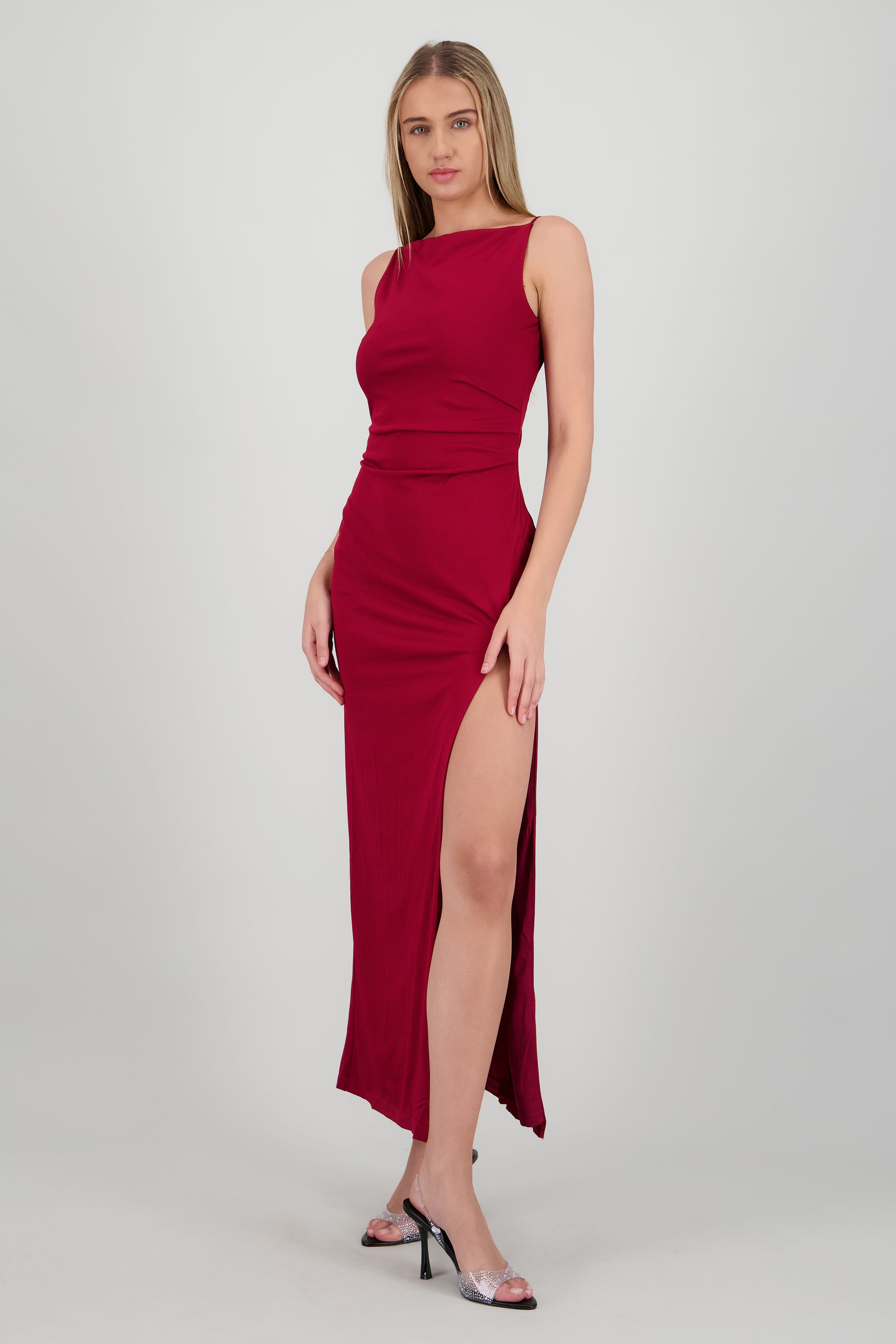 Vestido maxi bodycon liso VINO