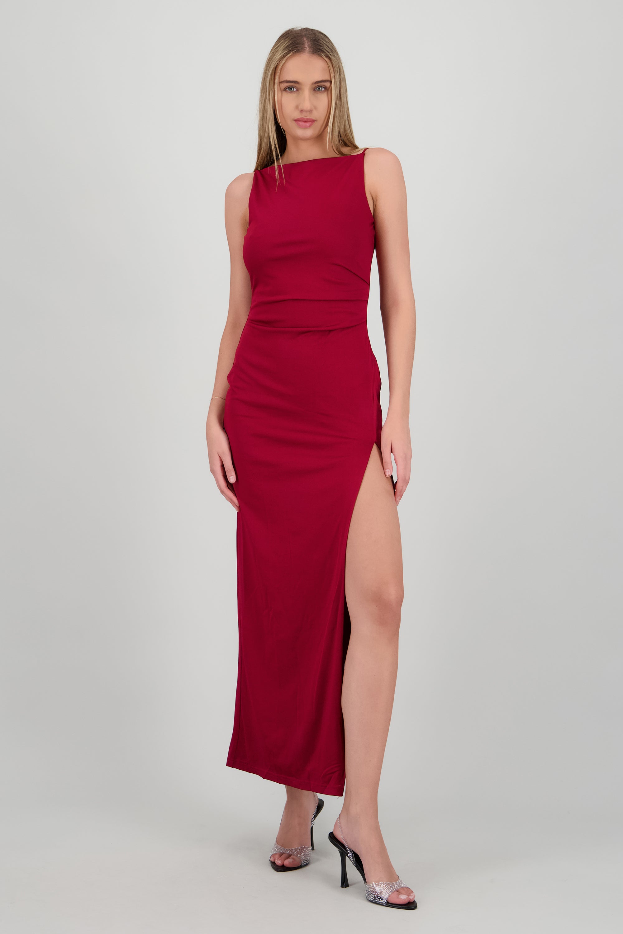 Vestido maxi bodycon liso VINO
