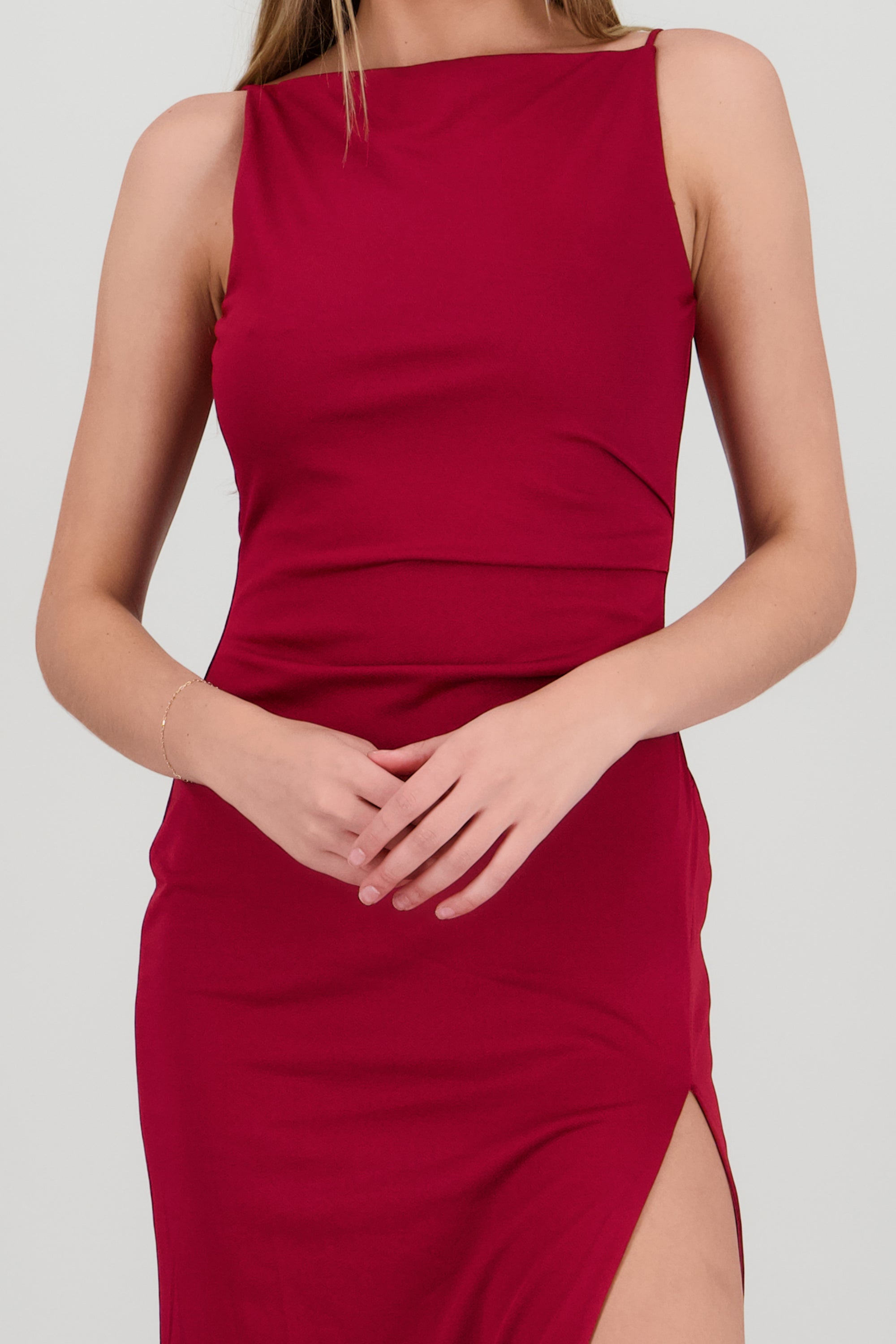 Vestido maxi bodycon liso VINO