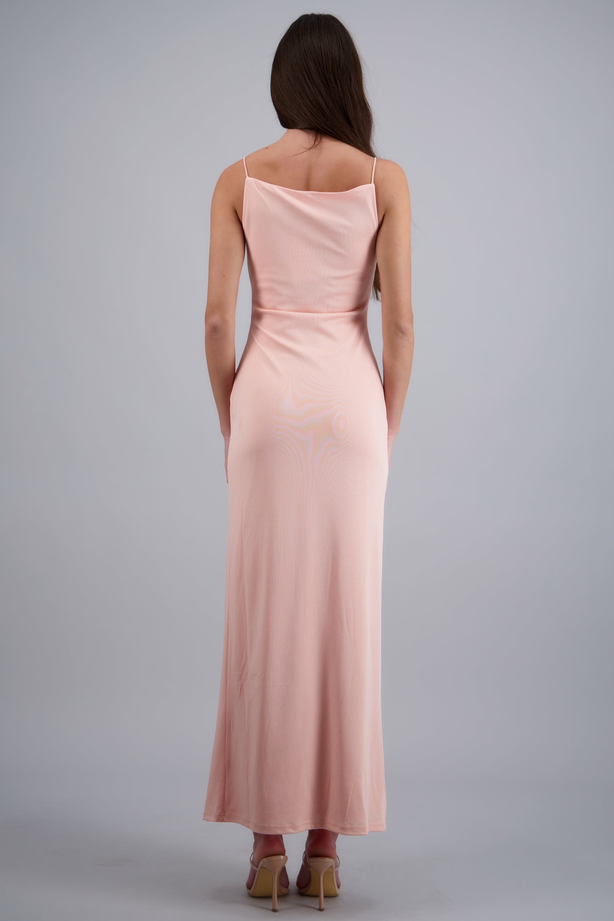 Vestido maxi bodycon liso ROSA PASTEL