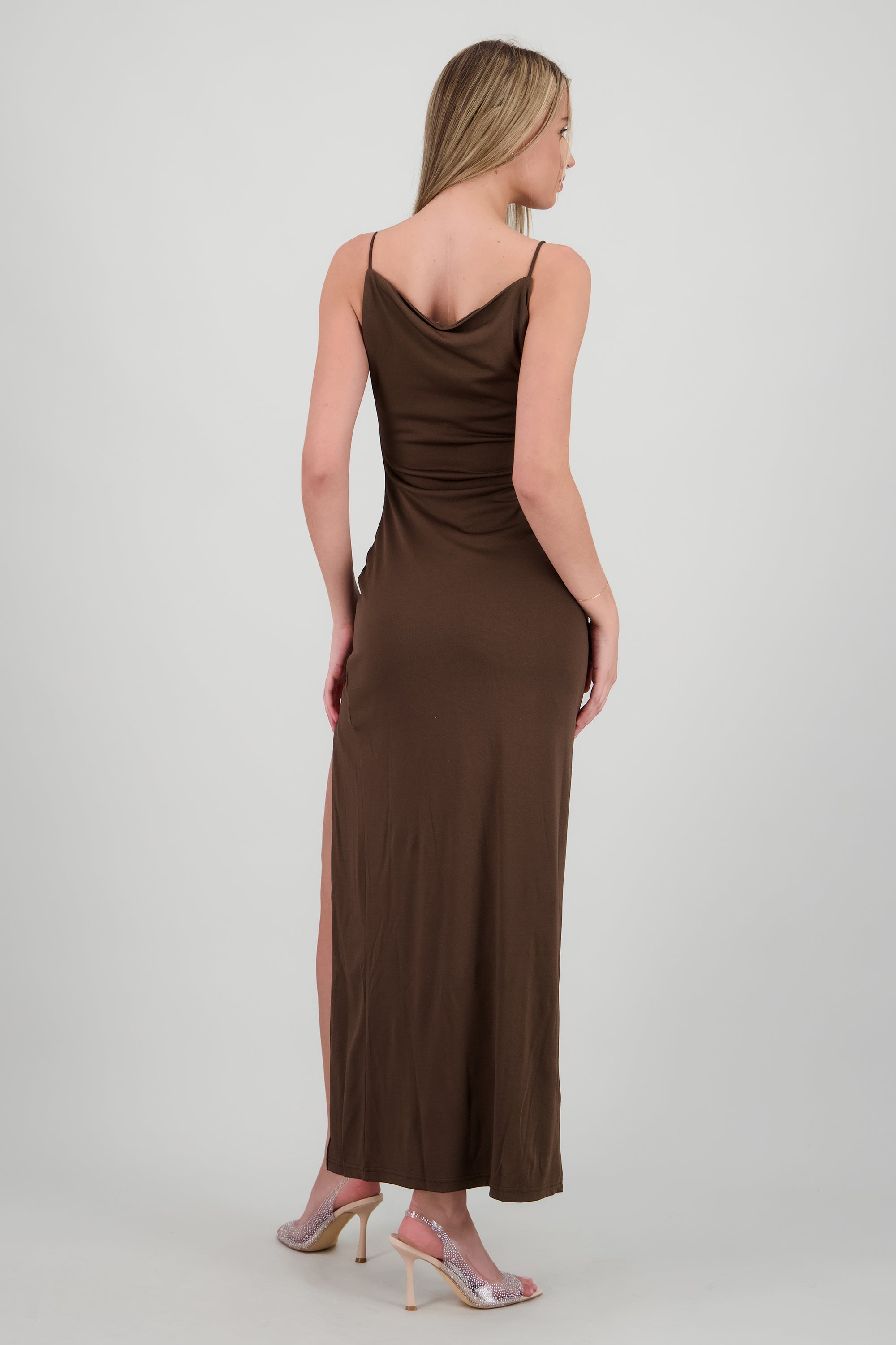 Vestido maxi bodycon liso CAFE OBSCURO