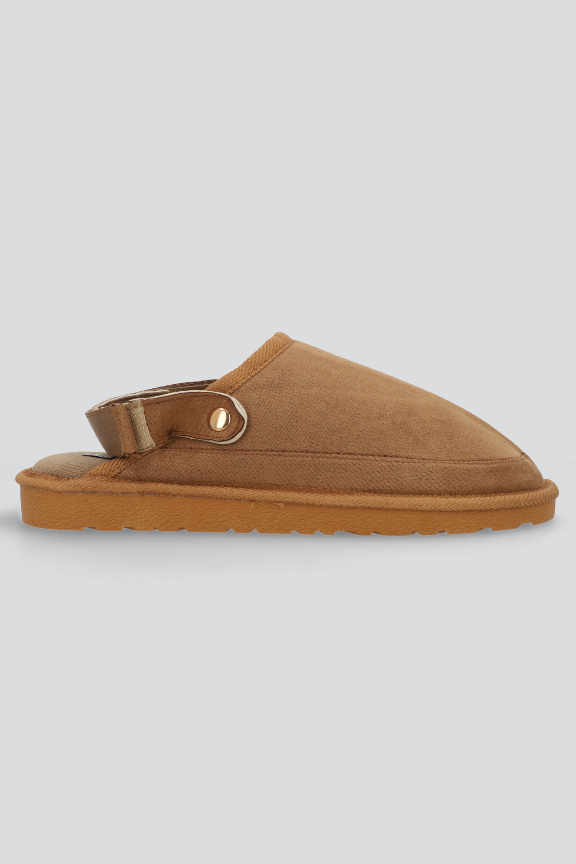 Pantufla destalonada forro sherpa CAMELLO