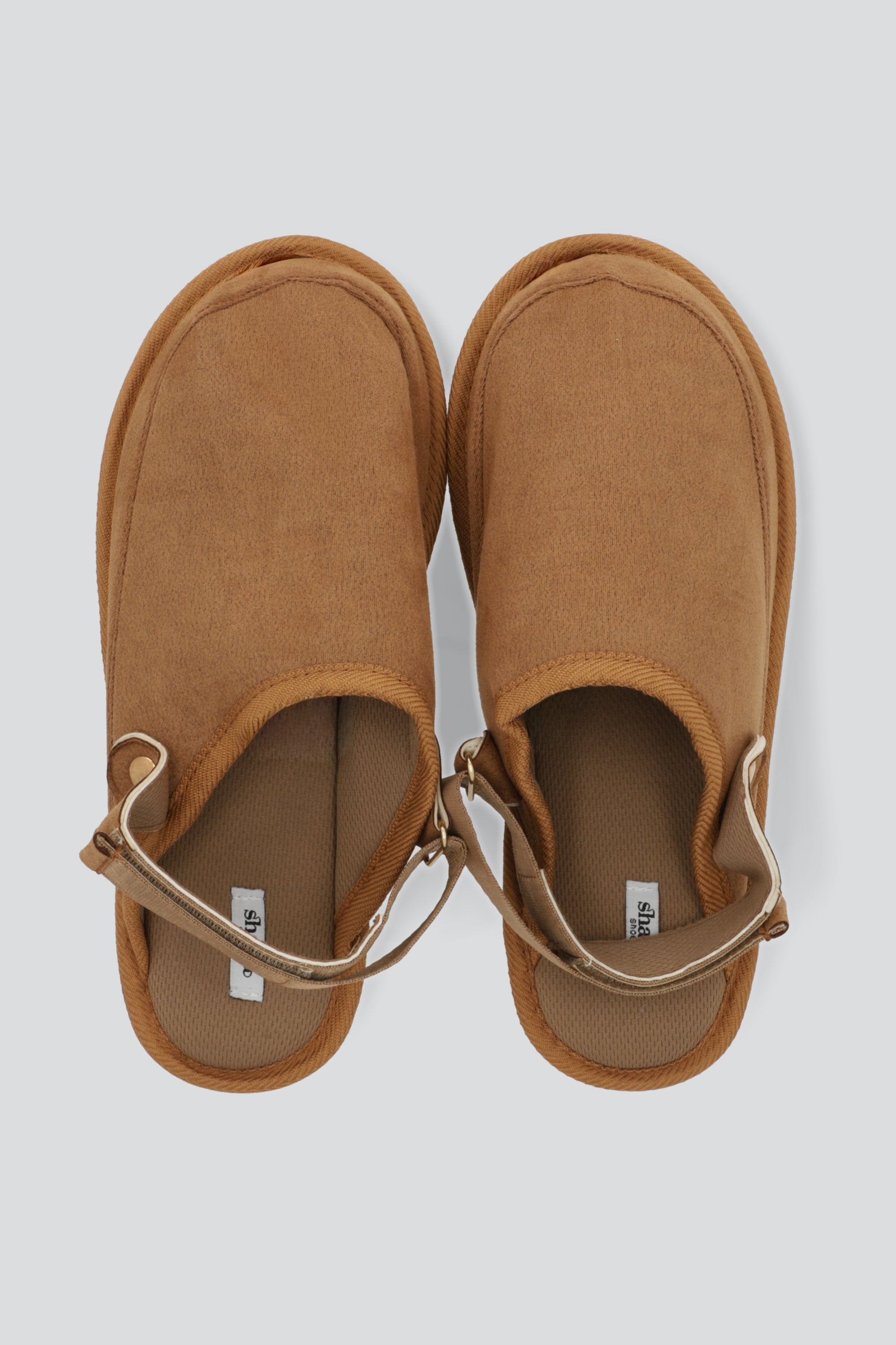 Pantufla destalonada forro sherpa CAMELLO