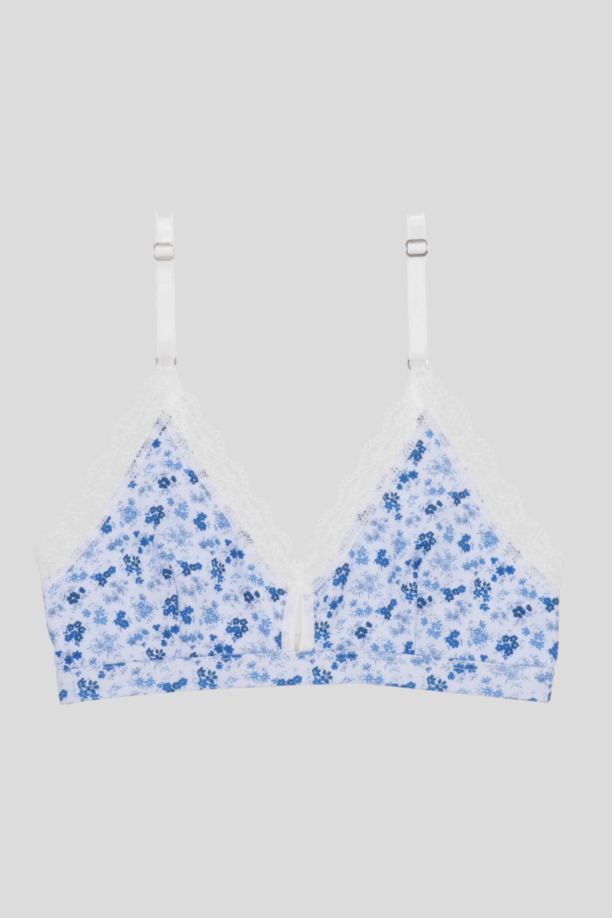 Bralette flores encaje AZUL
