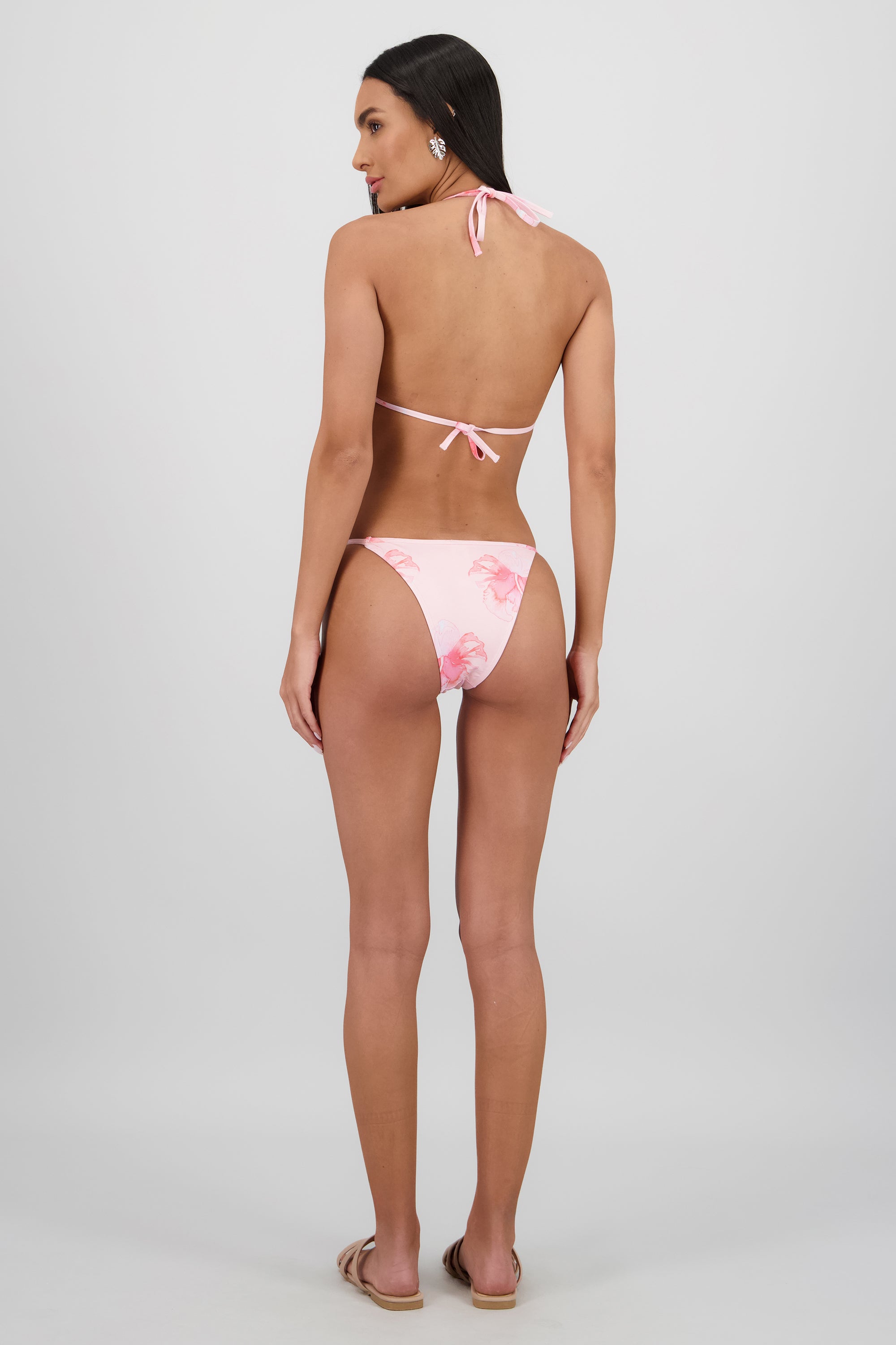 Bikini estampado flores nudos ROSA COMBO