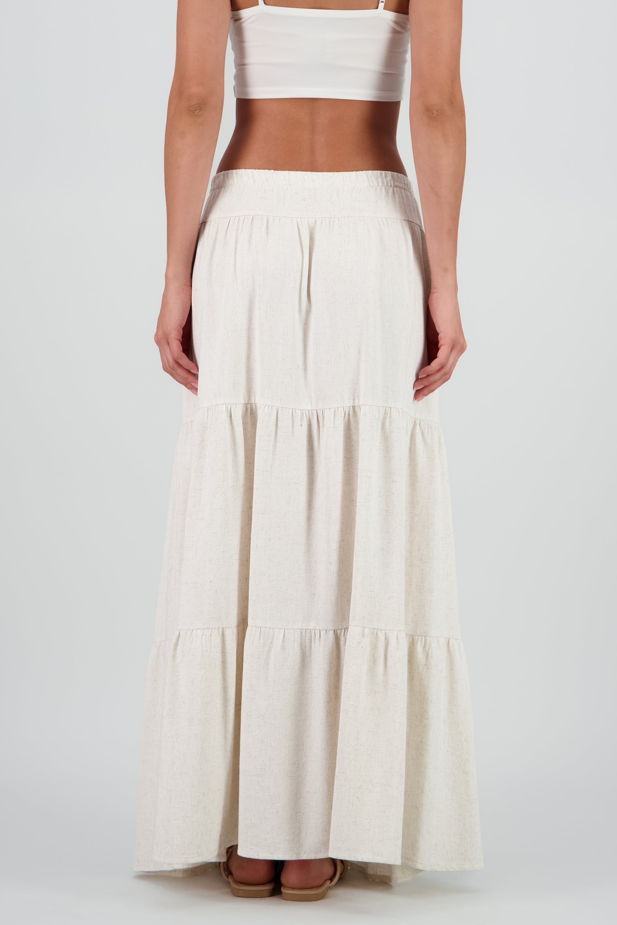 Falda maxi olanes BEIGE