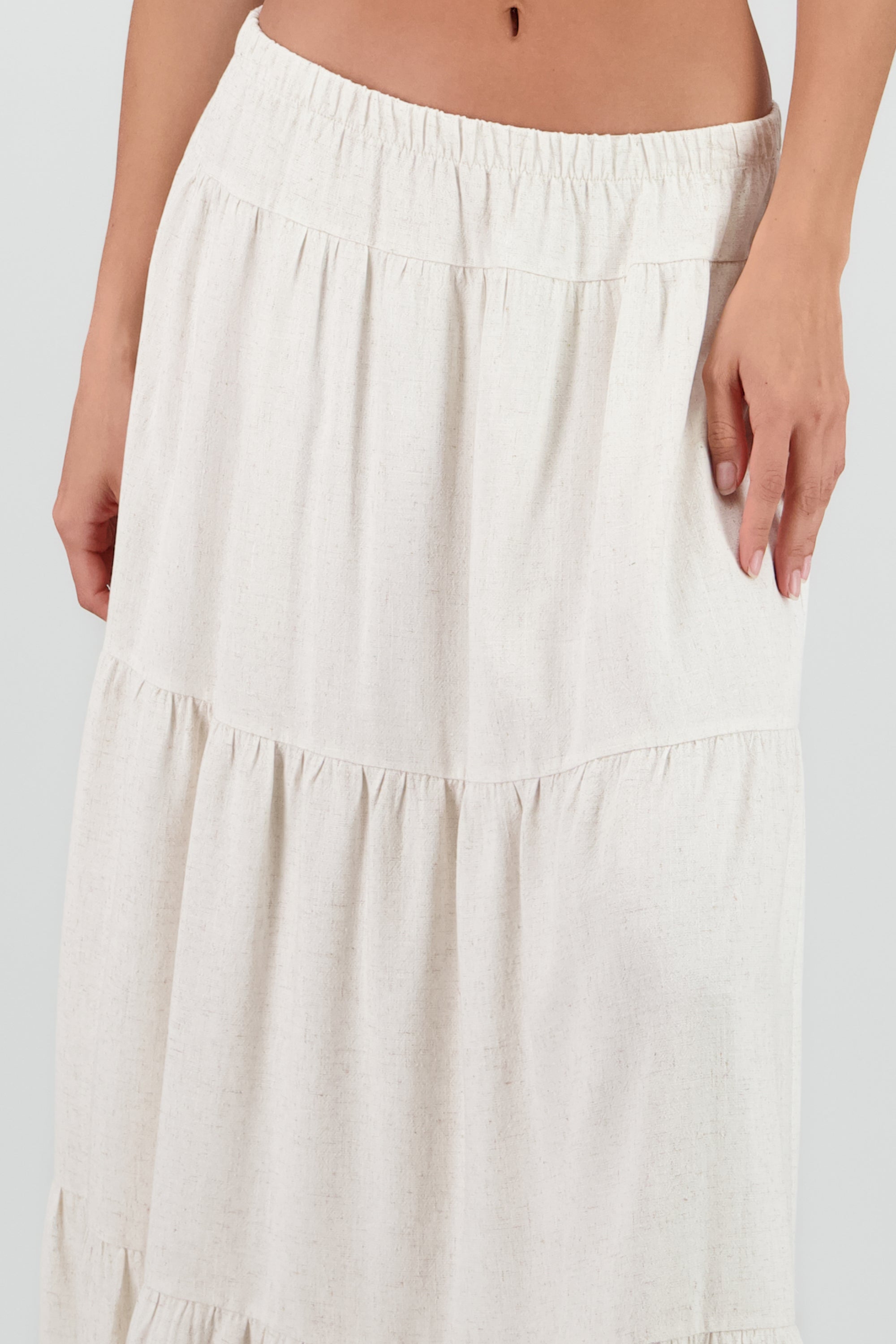 Falda maxi olanes BEIGE