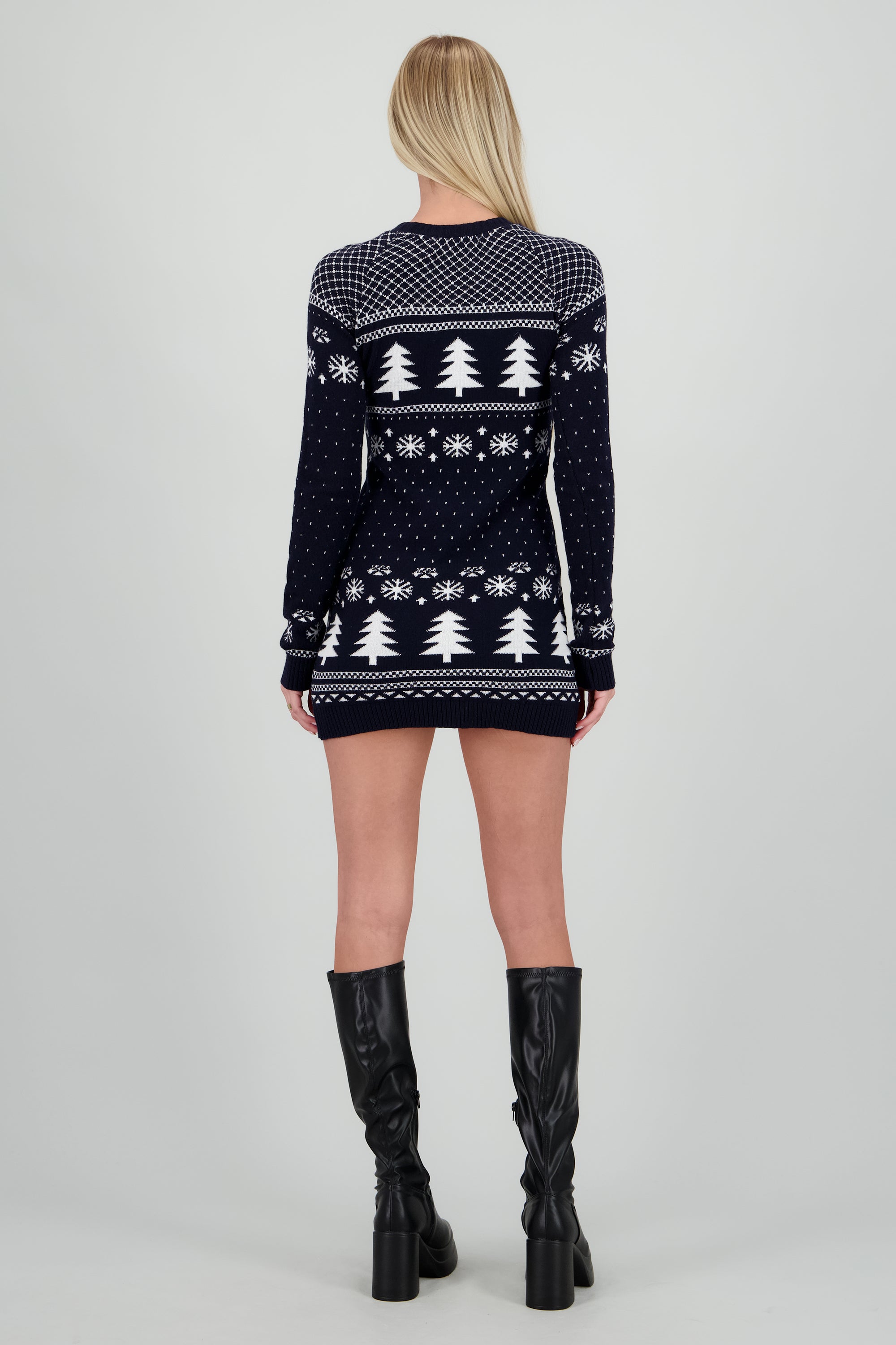 Vestido navideño grecas AZUL COMBO