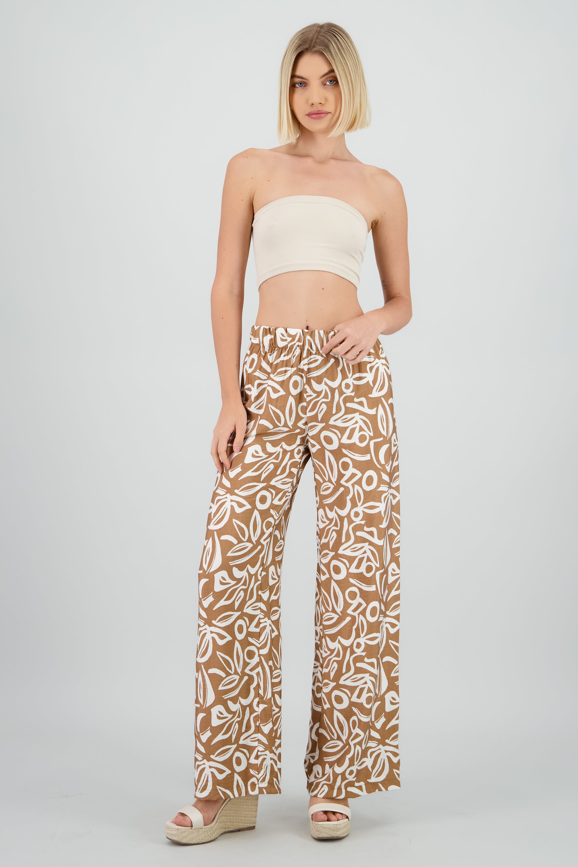 Pantalon estampado geometrico CAFE COMBO