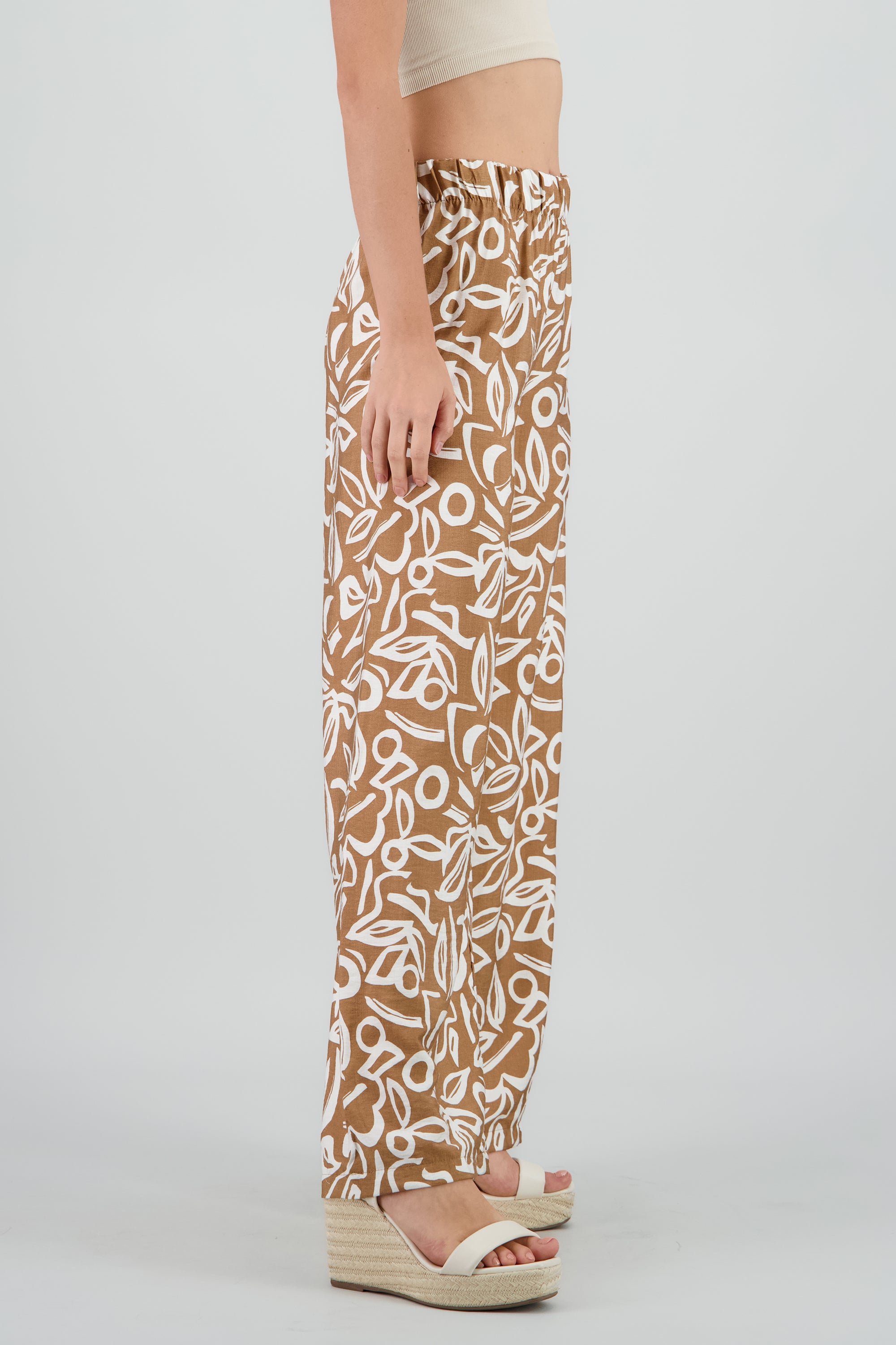Pantalon estampado geometrico CAFE COMBO
