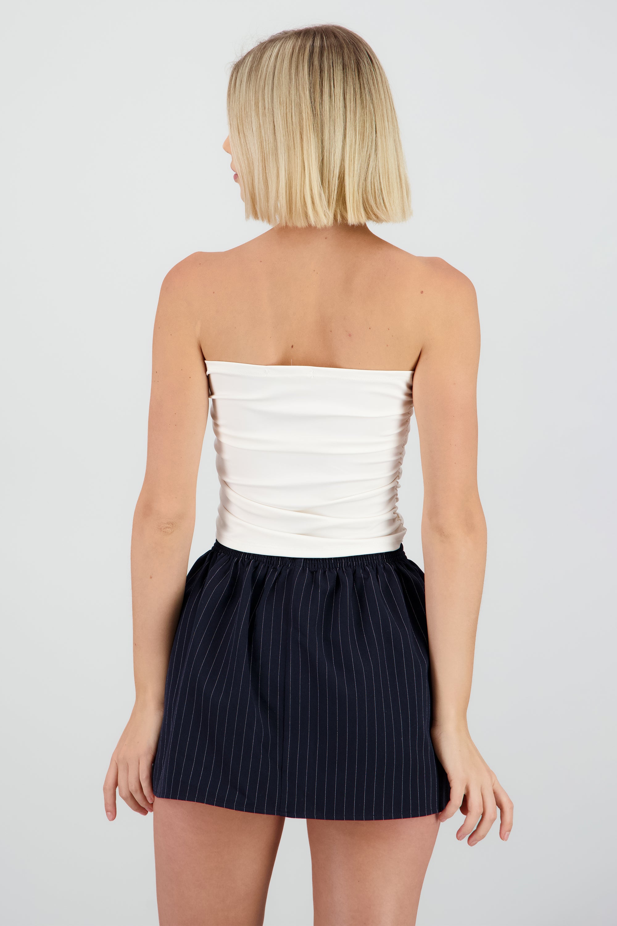 Top tubo frunce lateral BLANCO