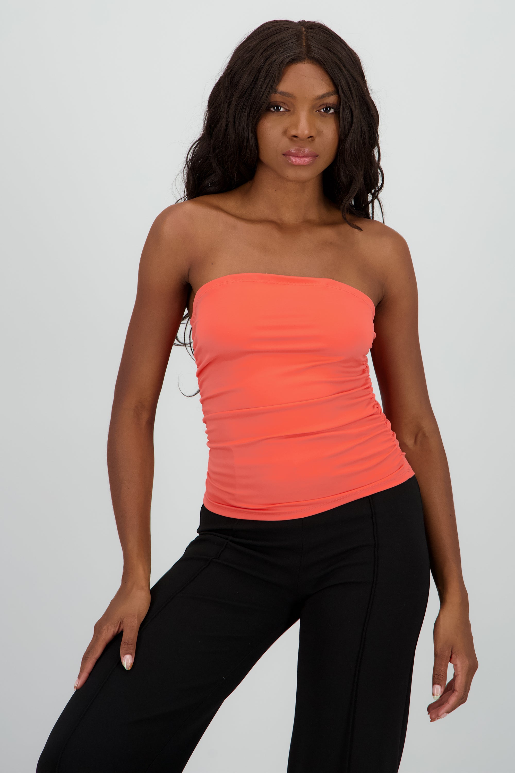 Top tubo frunce lateral CORAL