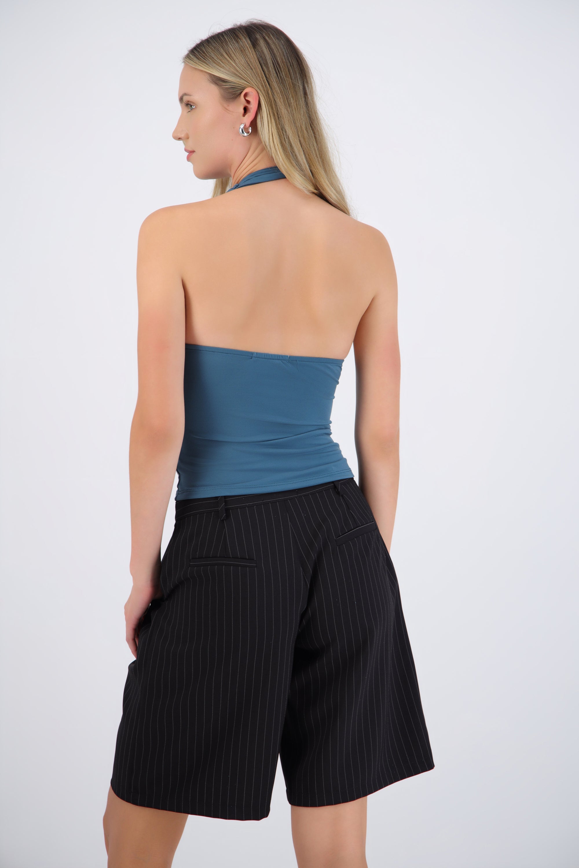 Top cuello cascada halter