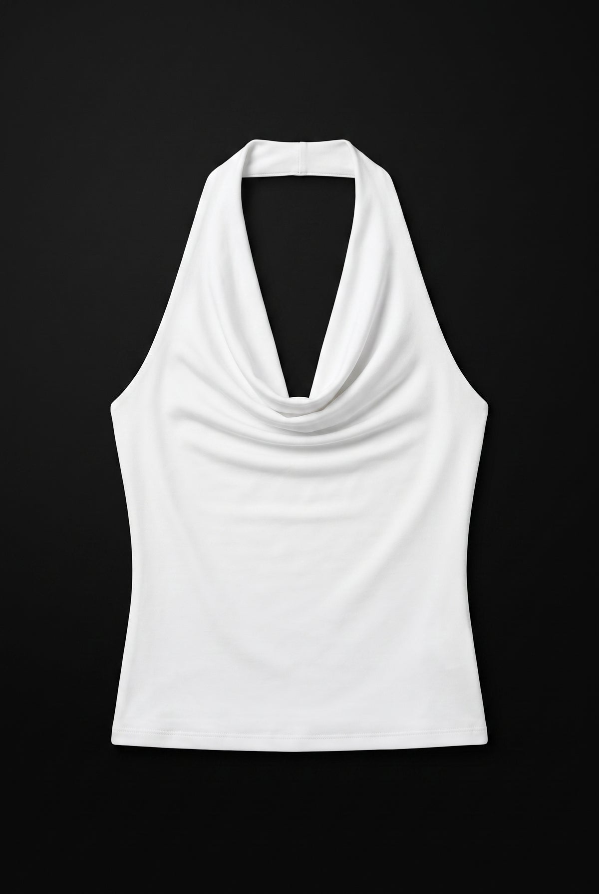 Top cuello cascada halter BLANCO