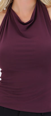 Top cuello cascada halter