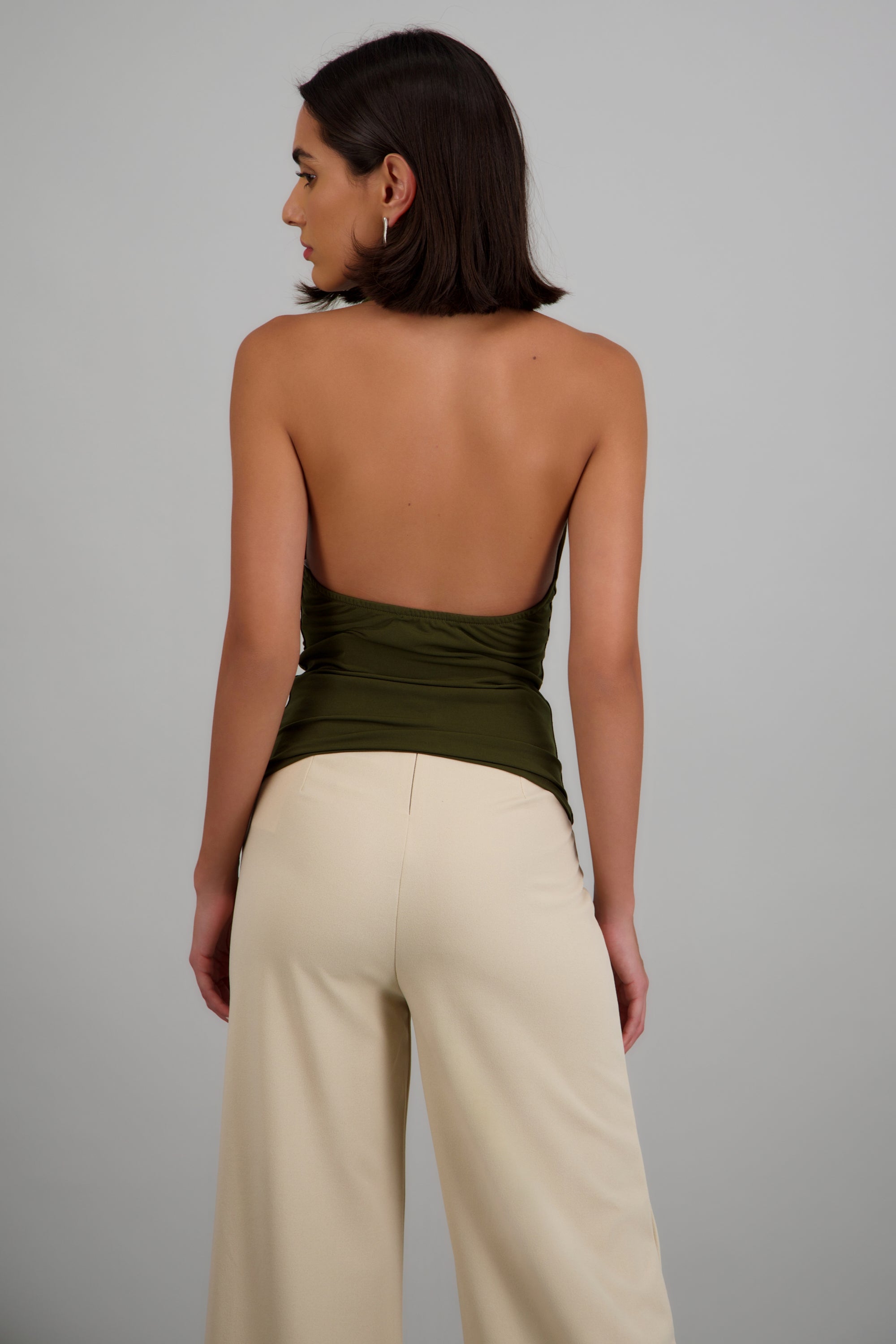 Top cuello cascada halter OLIVO