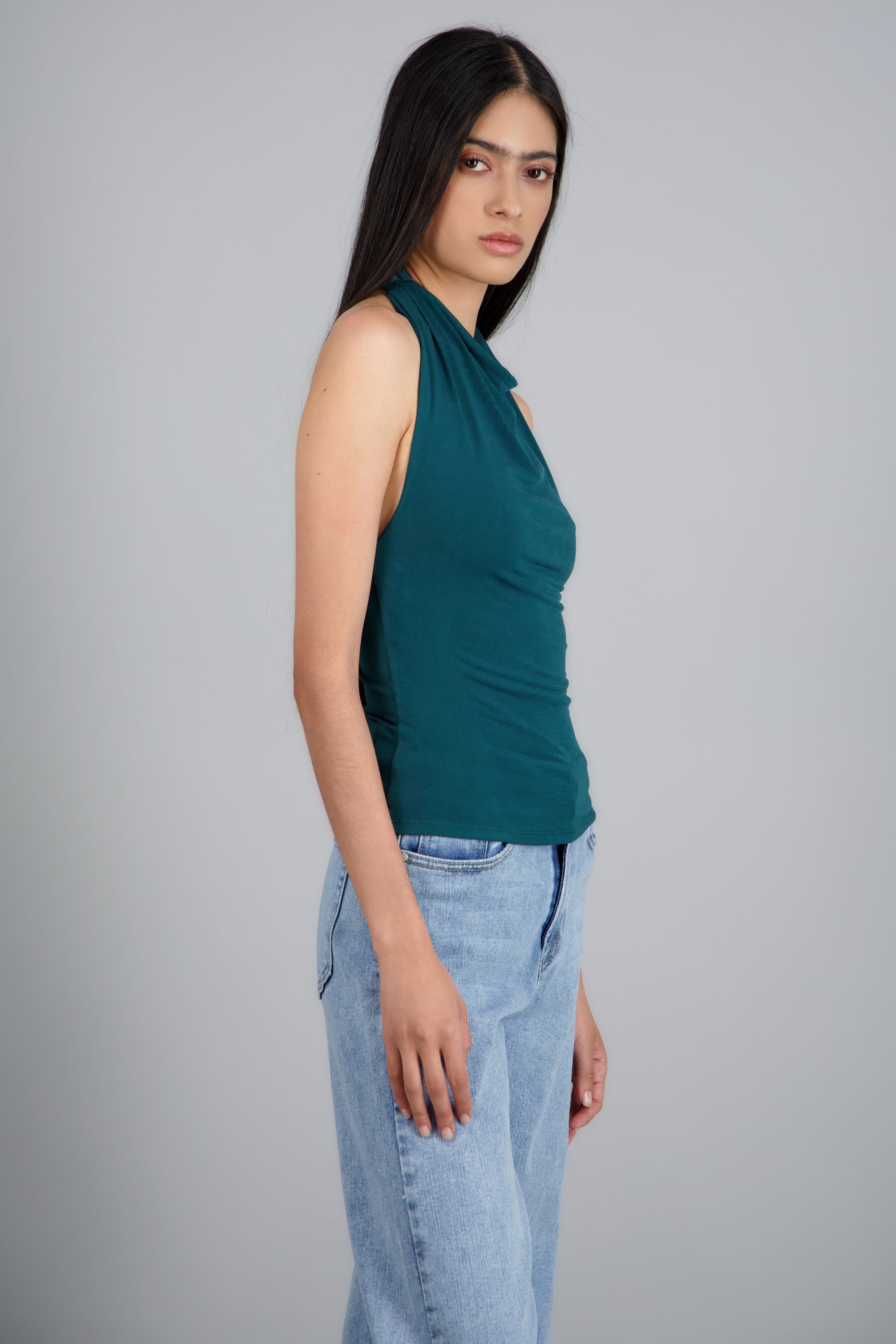 TOP CUELLO CASCADA HALTER JADE