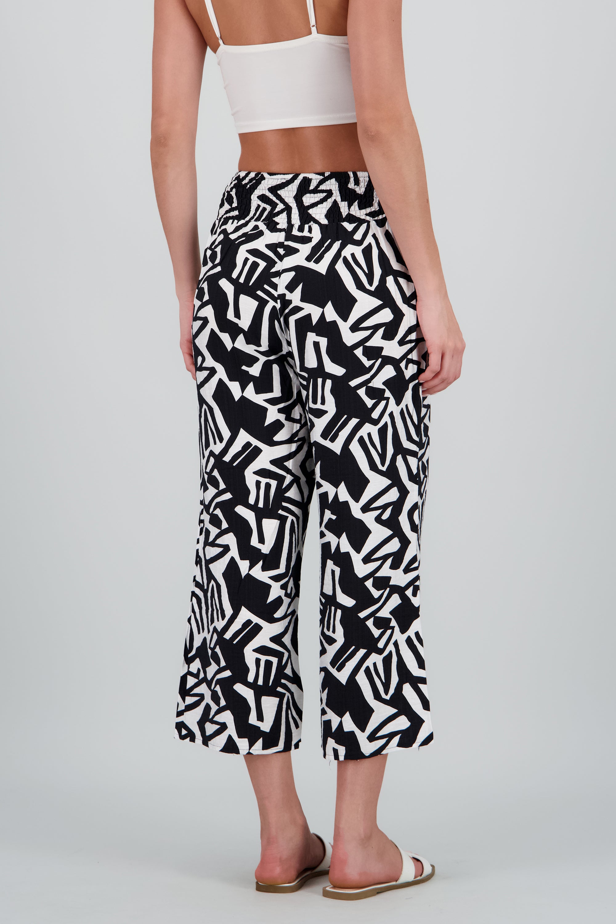 Pantalones estampados resorte en pretina NEGRO COMBO