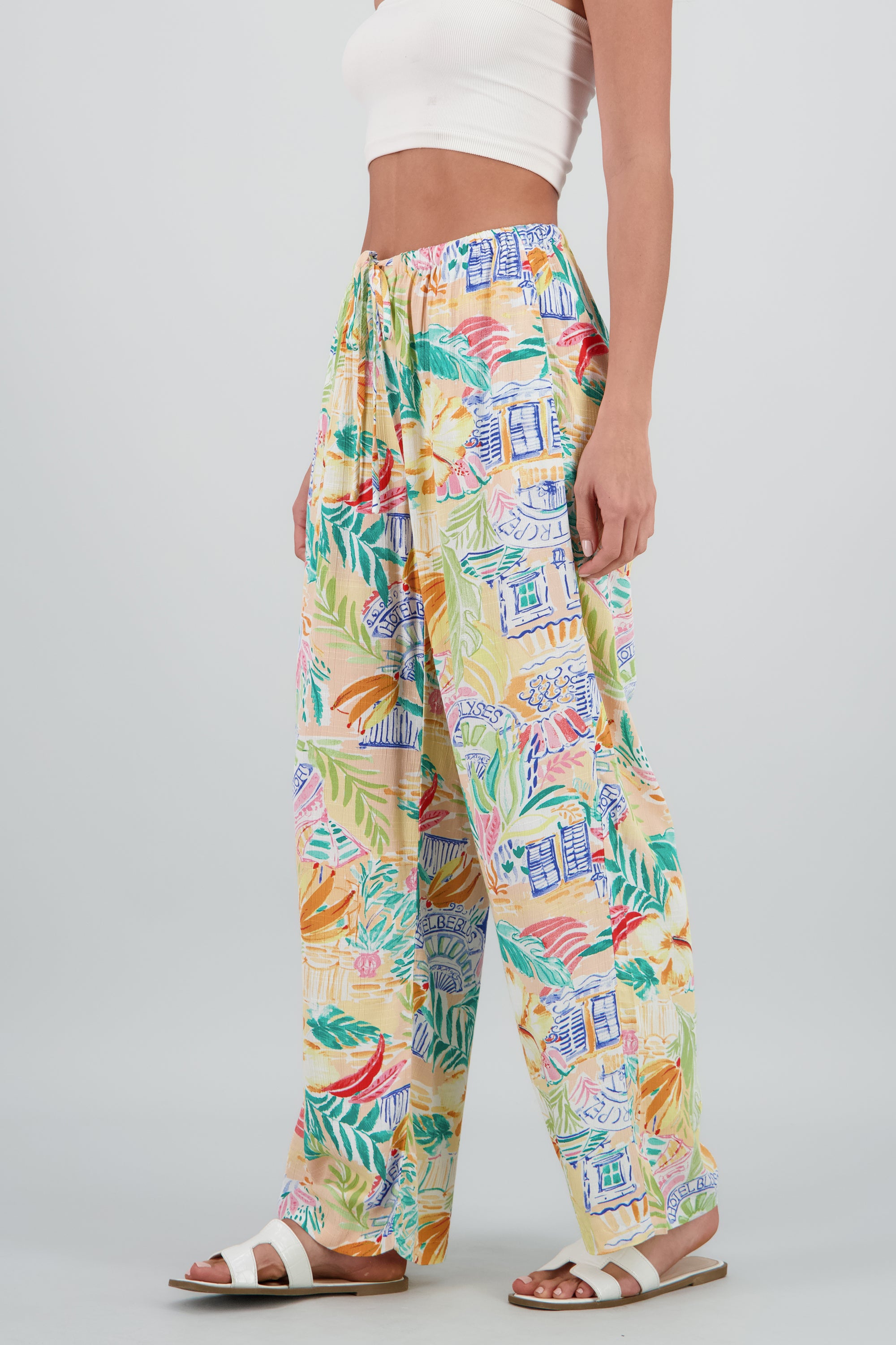 Pantalon amplio estampado MULTICOLOR