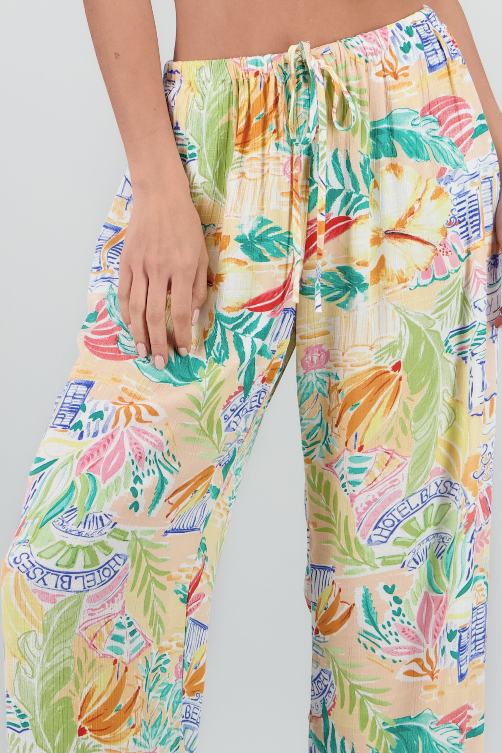 Pantalon amplio estampado MULTICOLOR