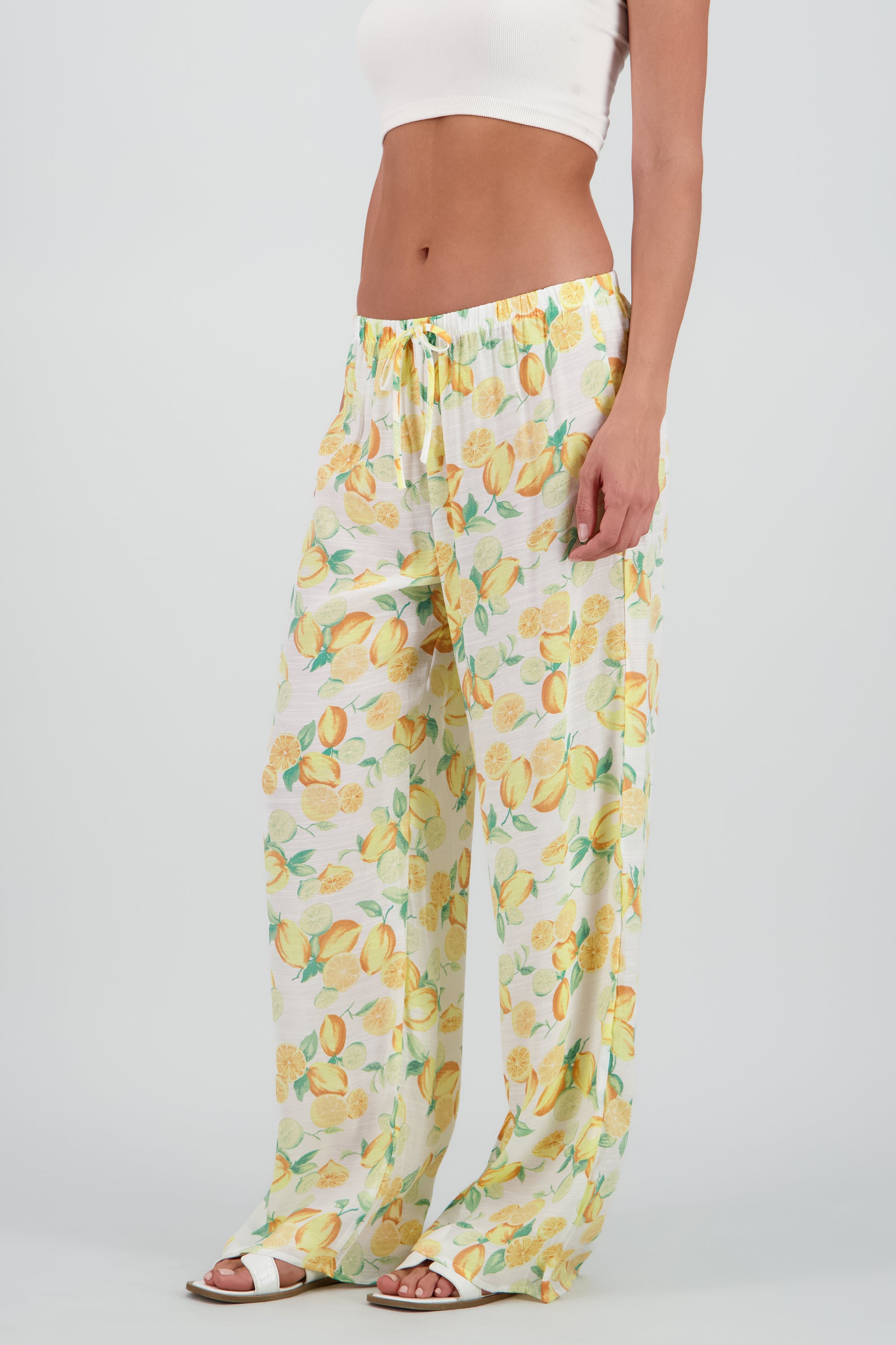 Pantalon amplio estampado limones AMARILLO COMBO
