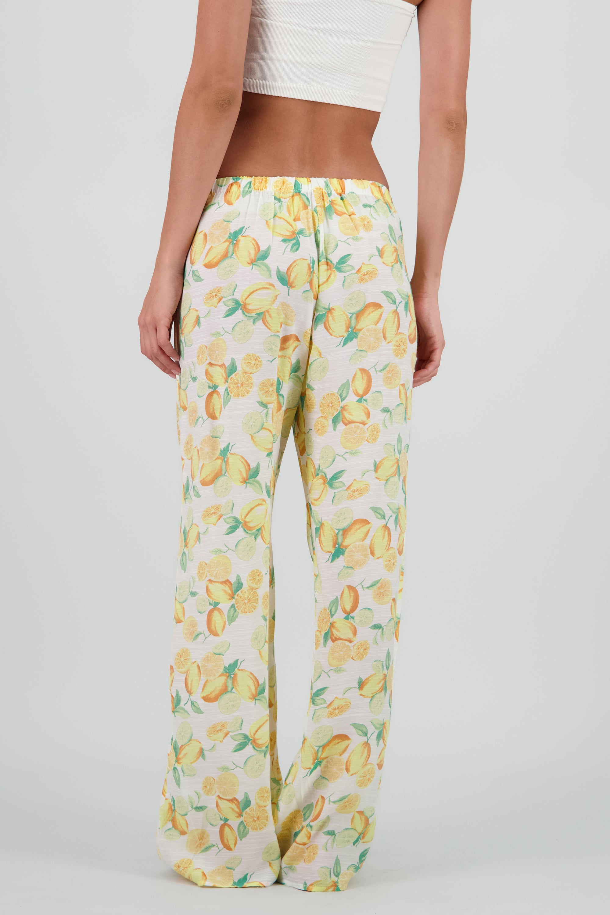 Pantalon amplio estampado limones AMARILLO COMBO