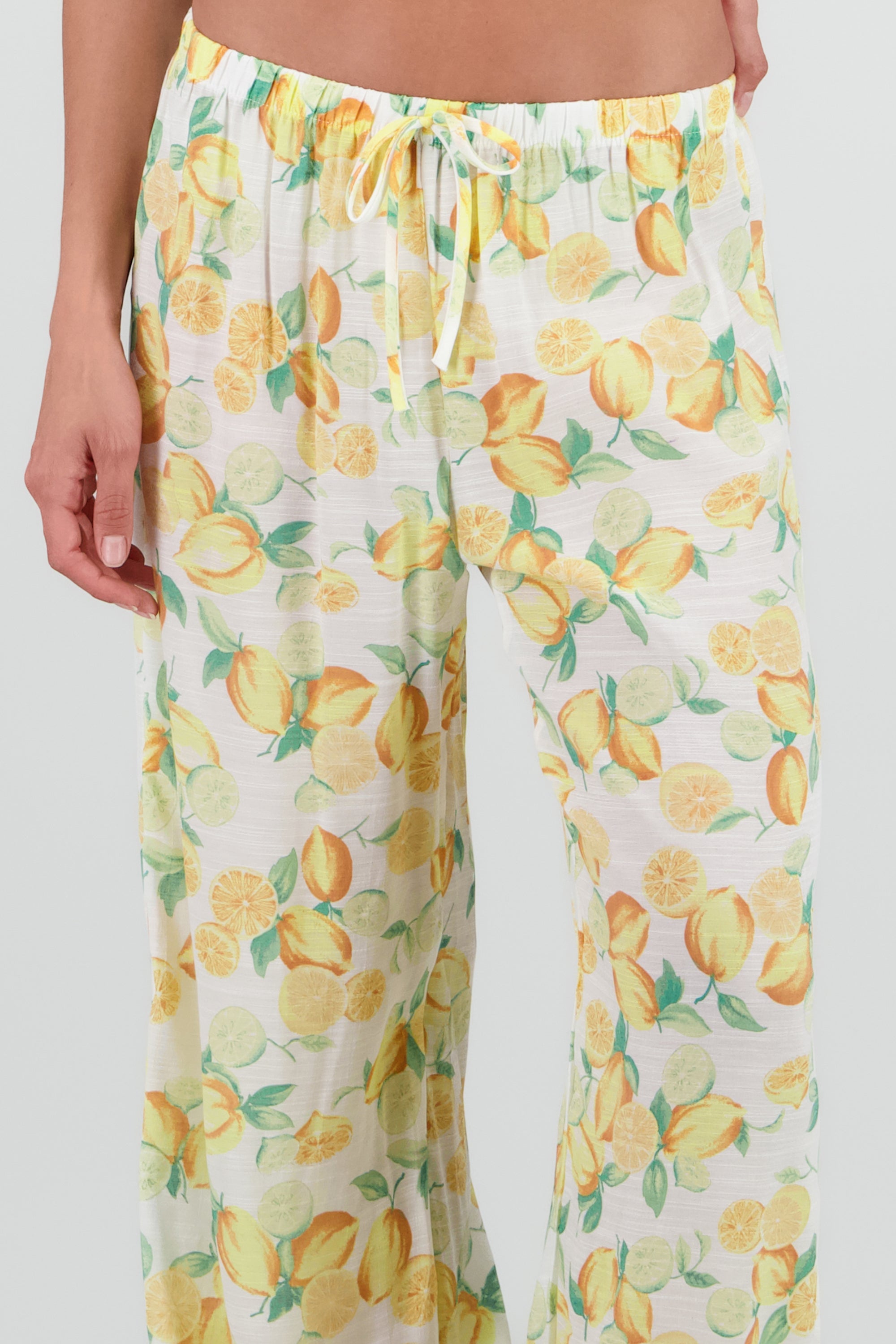 Pantalon amplio estampado limones AMARILLO COMBO