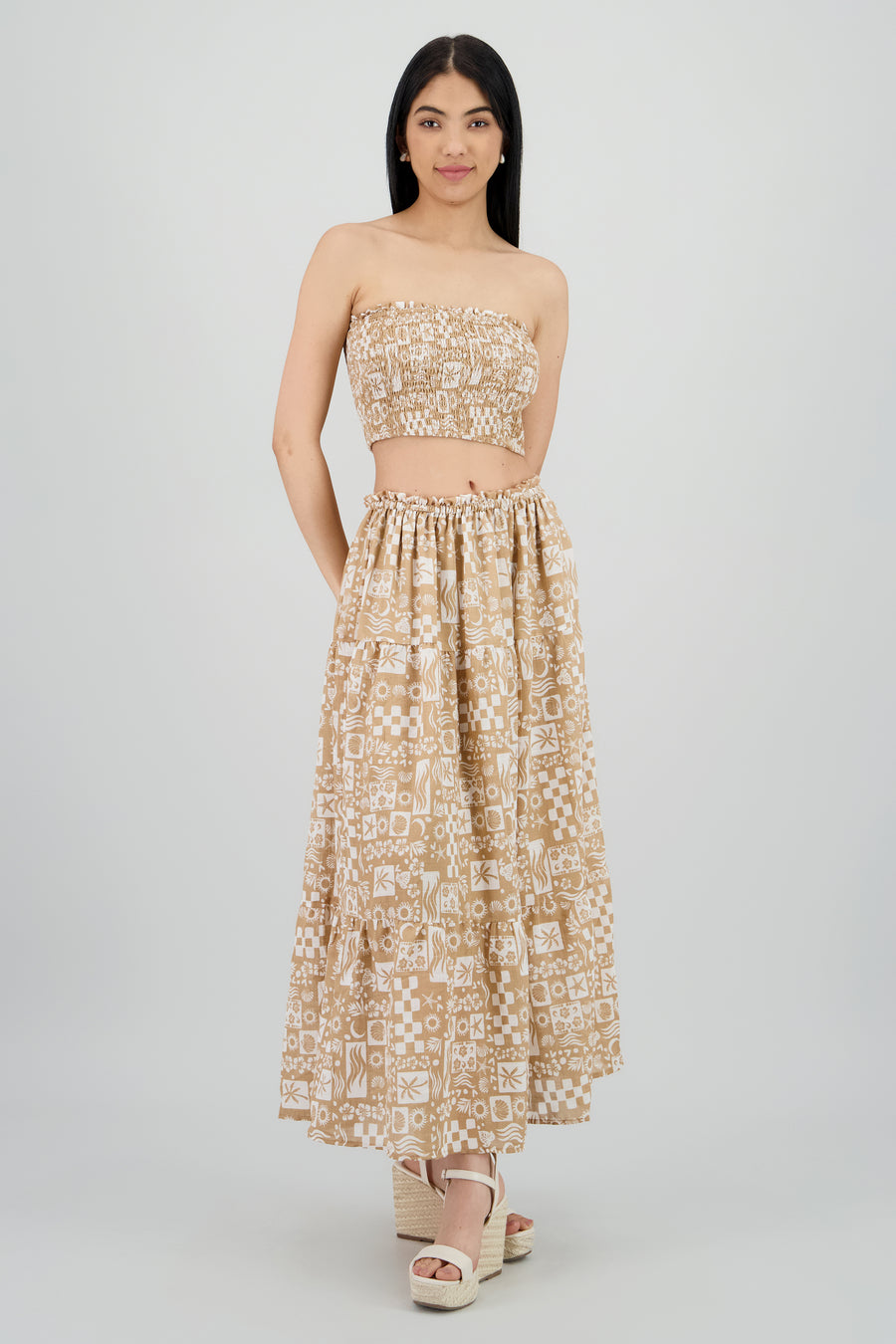 Falda maxi estampado
