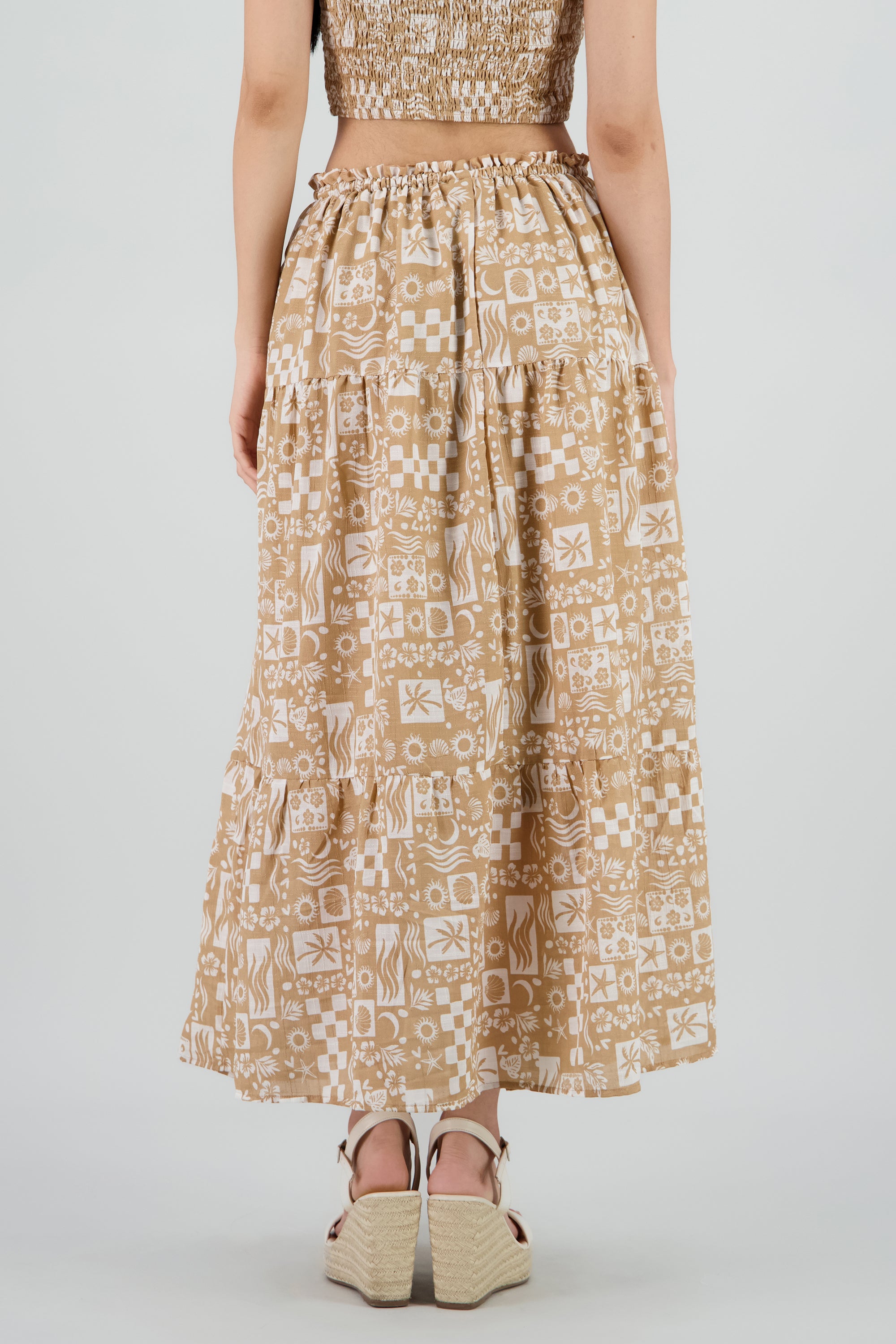 Falda maxi estampado KHAKI COMBO
