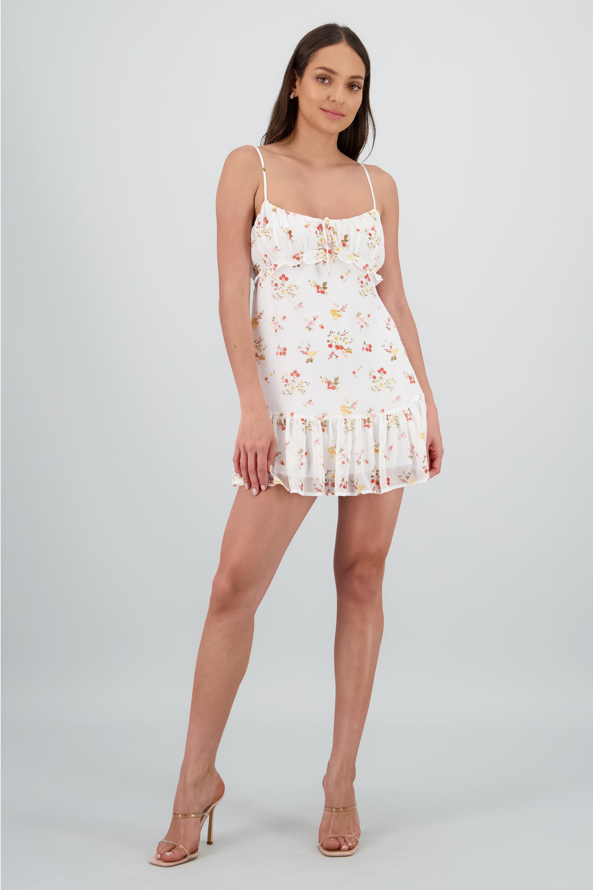 Vetsido mini triantes estampado flores BLANCO COMBO