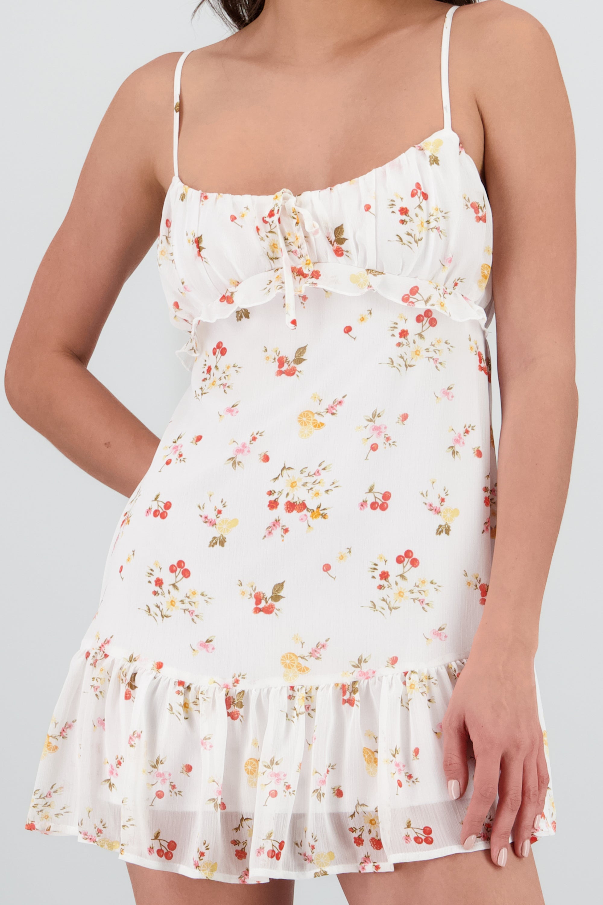 Vetsido mini triantes estampado flores BLANCO COMBO