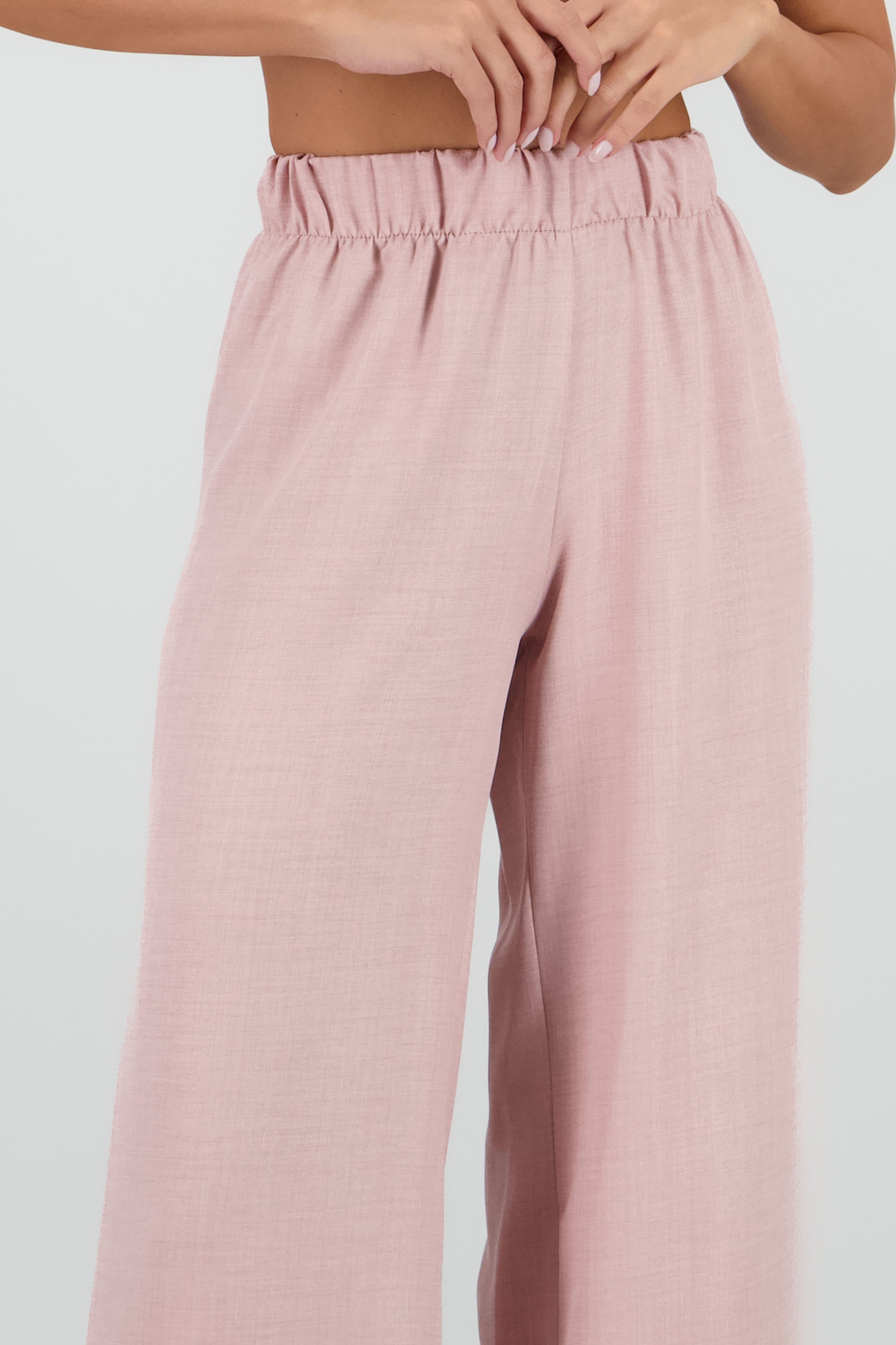 Pantalon fluido resorte amplio ROSA PASTEL