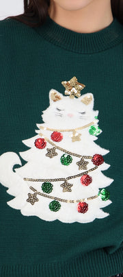 Sueter navideño gato