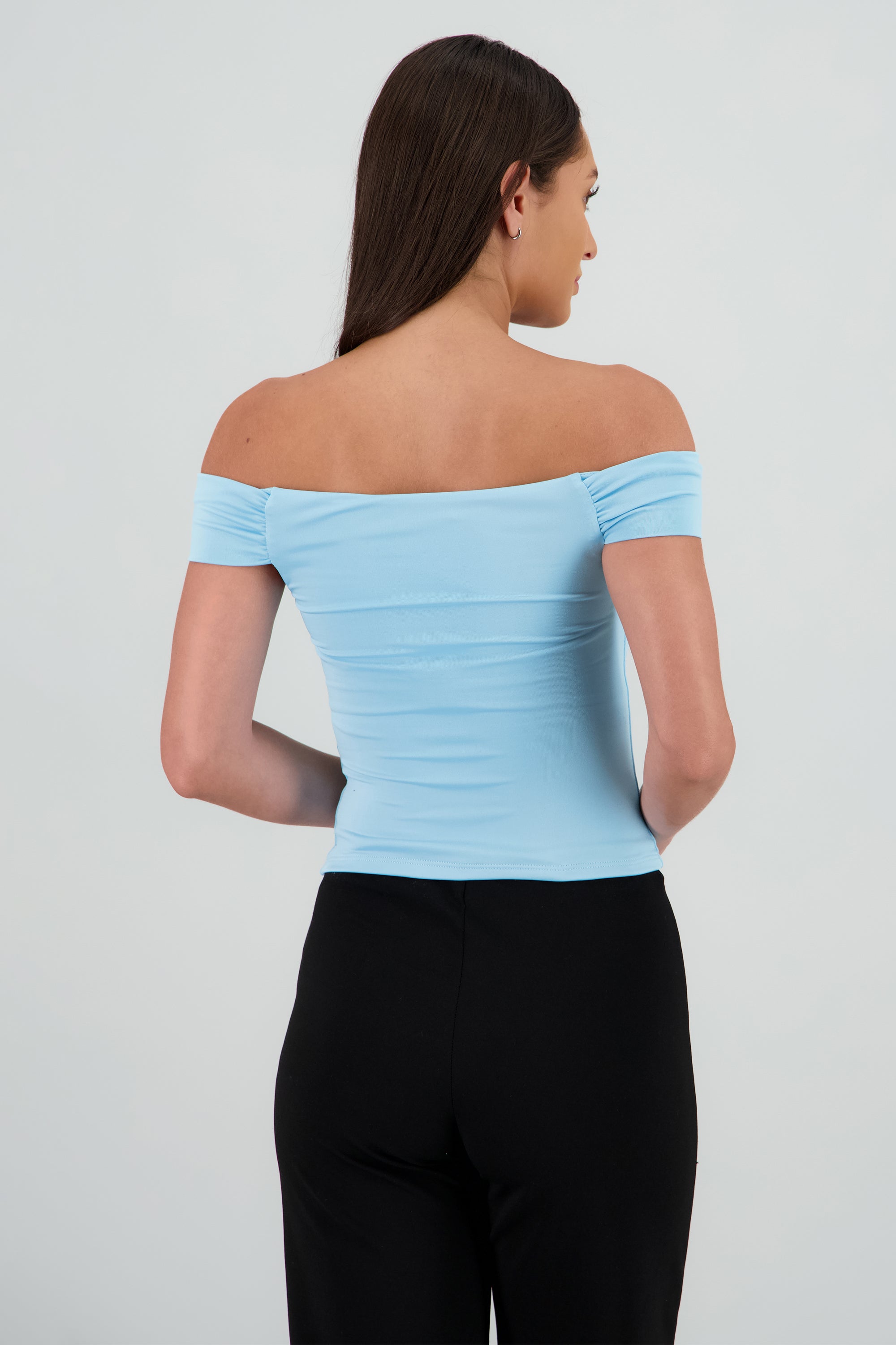 Top off shoulder cascada AZUL PASTEL
