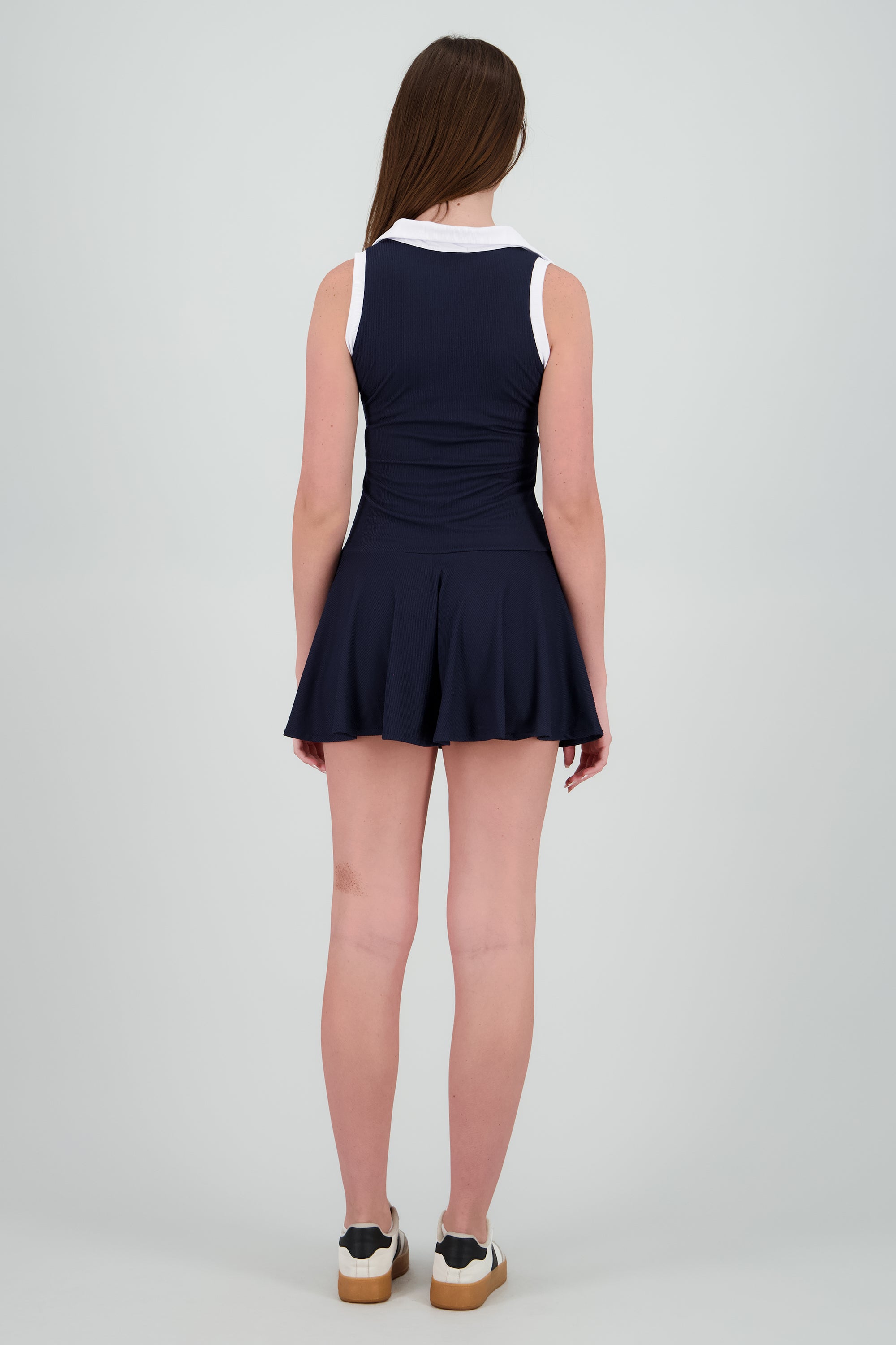 Vestido skater  con polo contraste MARINO COMBO
