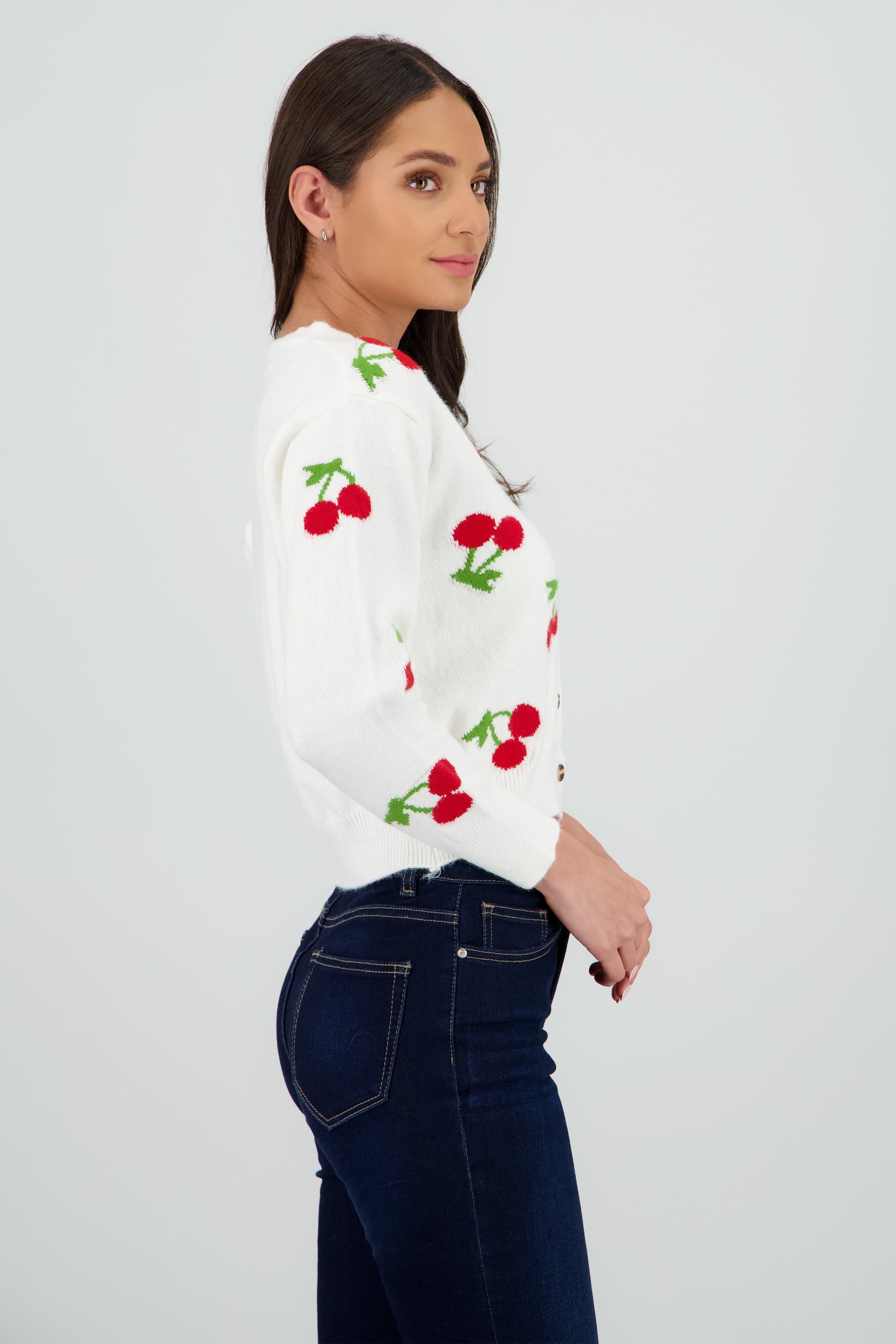 Cardigan Botones Detalle Cerezas BLANCO COMBO