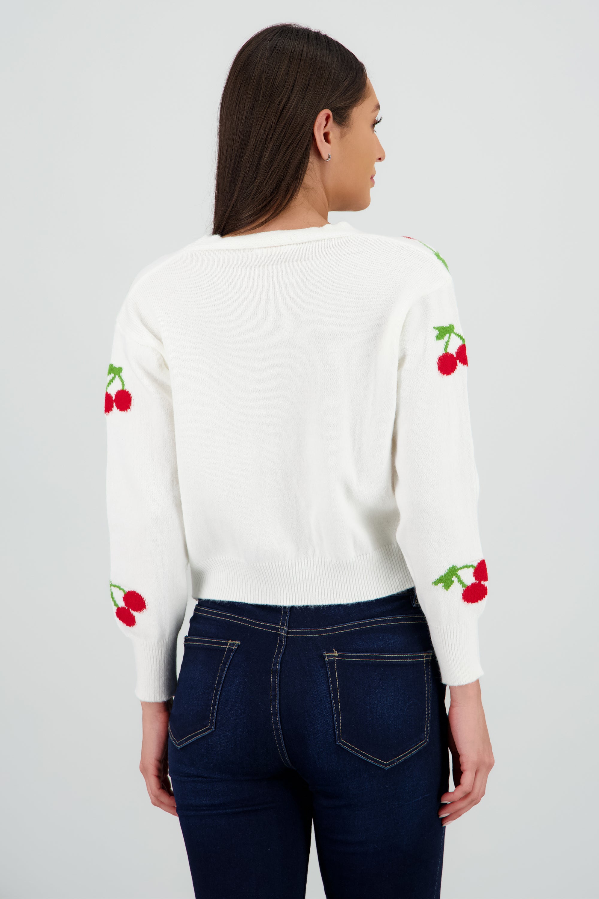 Cardigan Botones Detalle Cerezas BLANCO COMBO